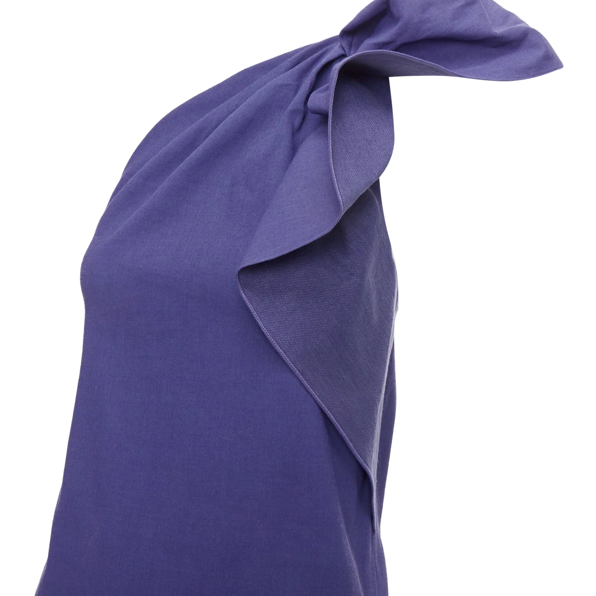 Women's Lanvin linen one shoulder ruffle dress - Image 2