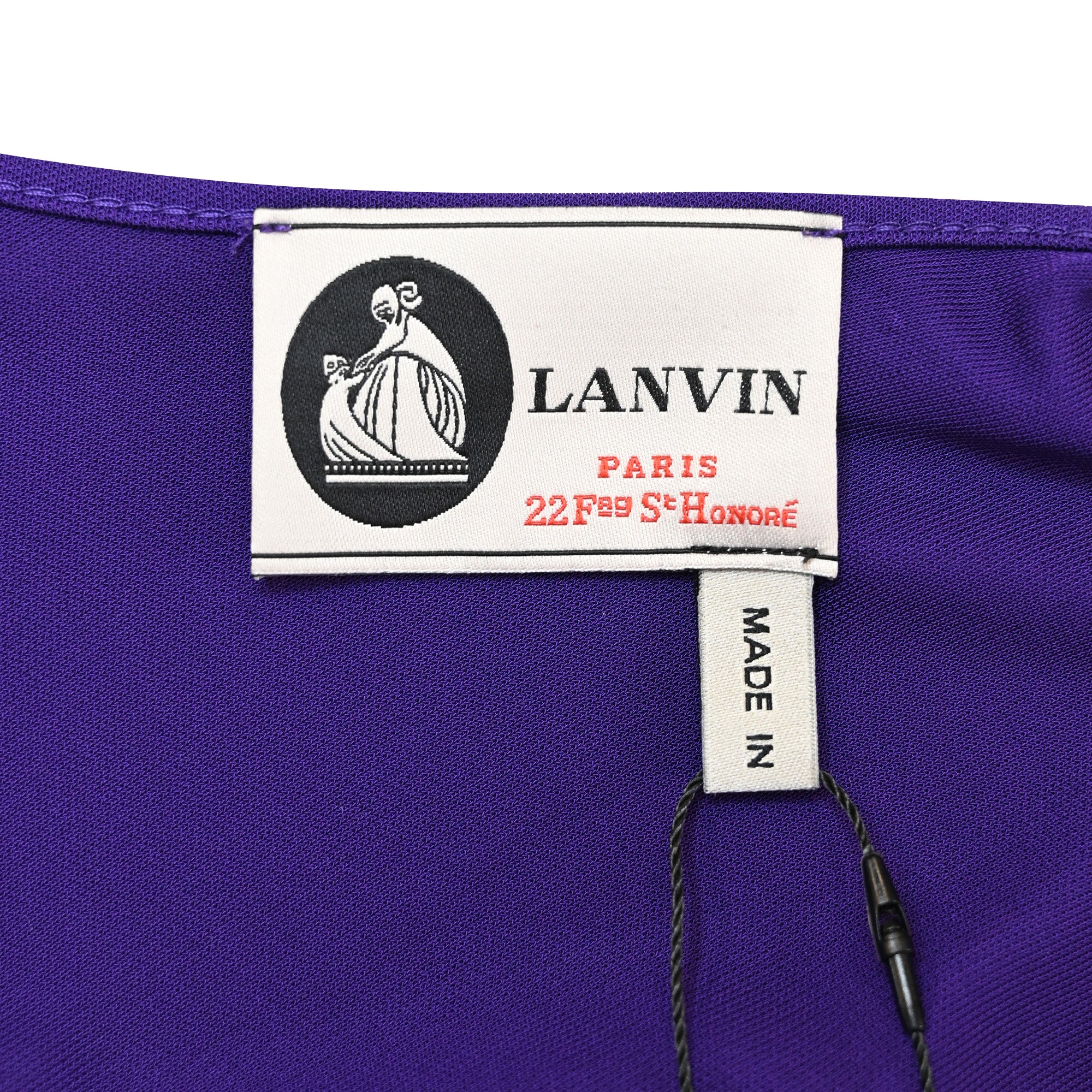 Women's Lanvin Long Sleeve Jersey Dress in Purple Polyester - Image 5