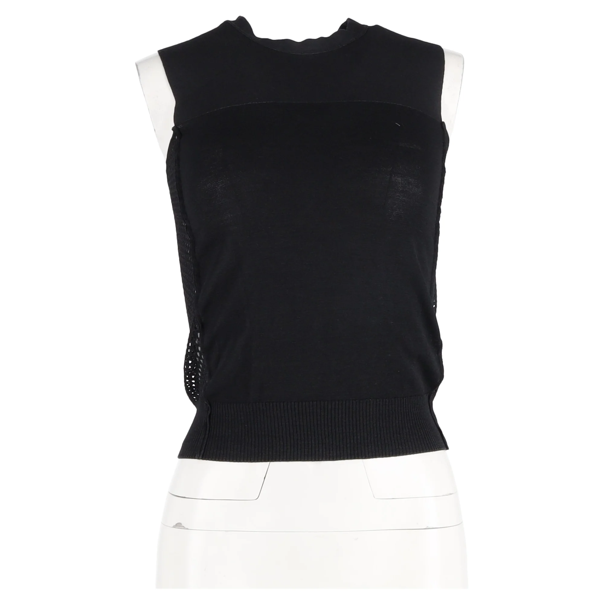 Women's Lanvin Mesh Top in Black Cotton - Image 4