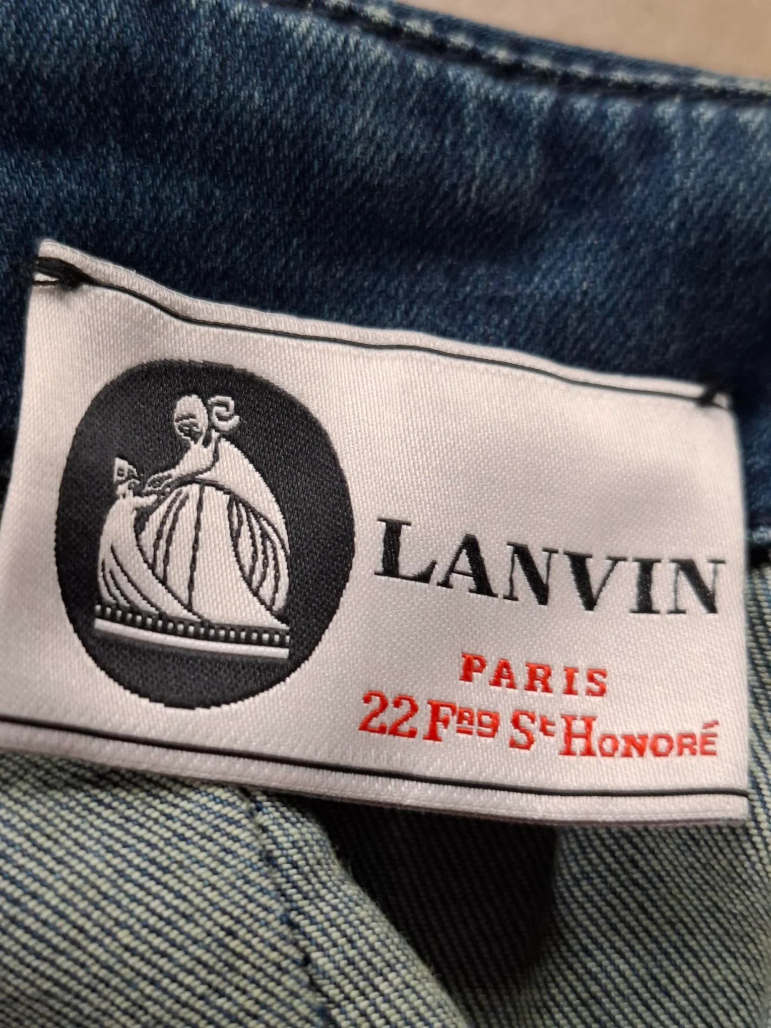 Women's Lanvin One Shoulder Mini Dress in Blue Denim - Image 6