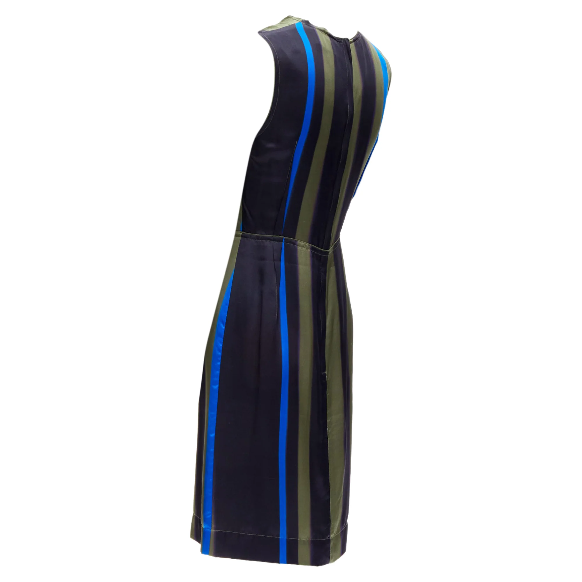 Women's Lanvin silk abstract inverted darts dress - Image 5