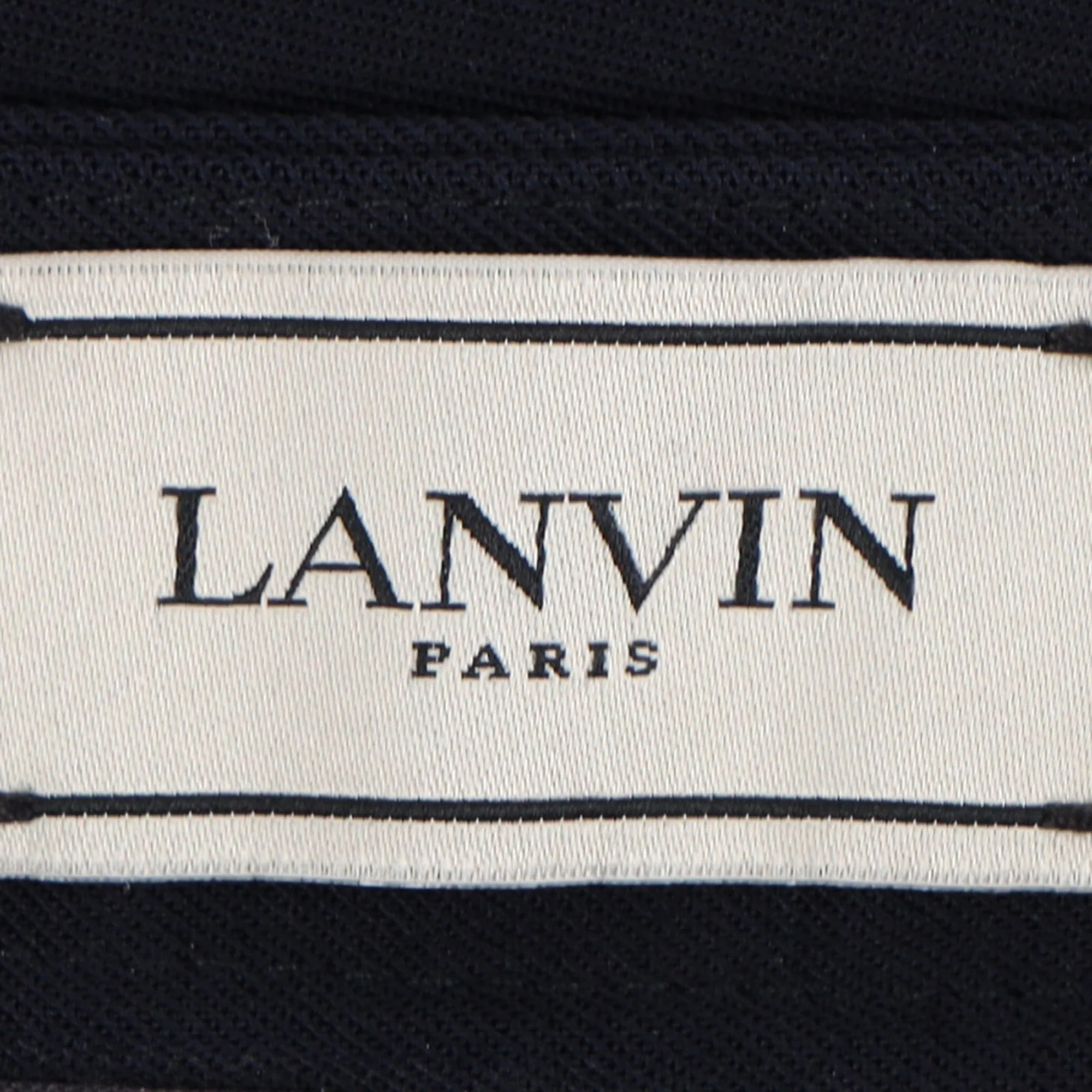 Women's Lanvin Straight Leg Trousers in Navy Blue Wool - Image 4