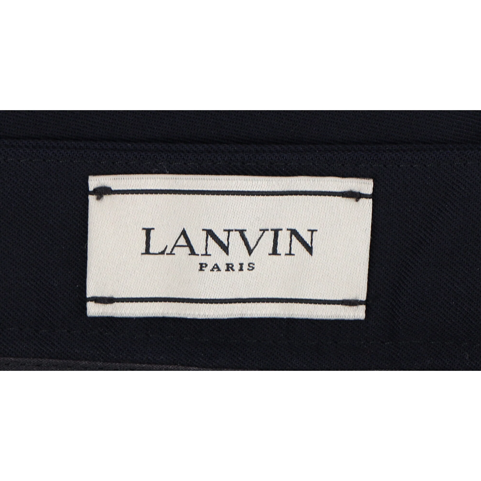 Women's Lanvin Straight Leg Trousers in Navy Blue Wool - Image 9