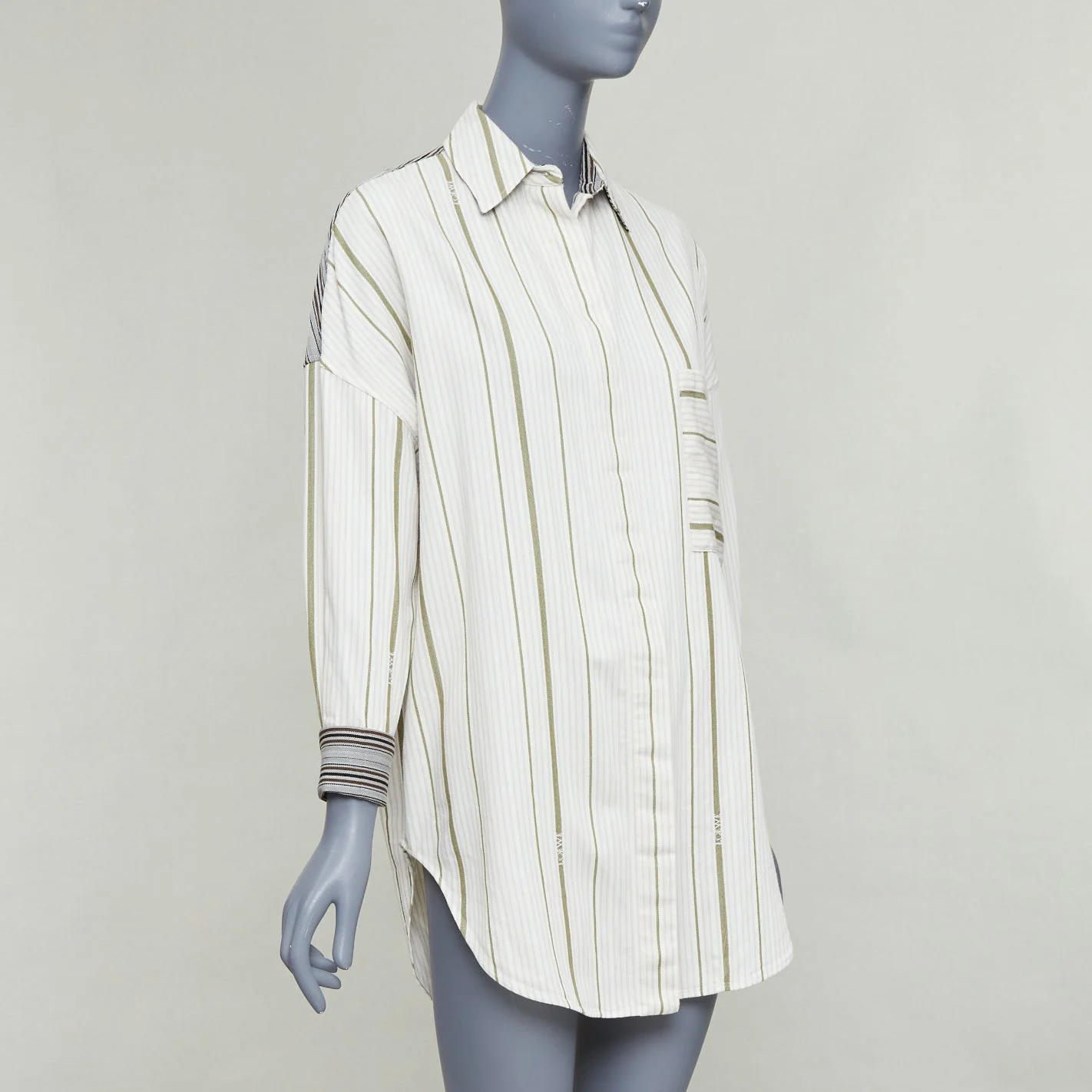 Women's Loewe beige logo striped shirt - Image 10