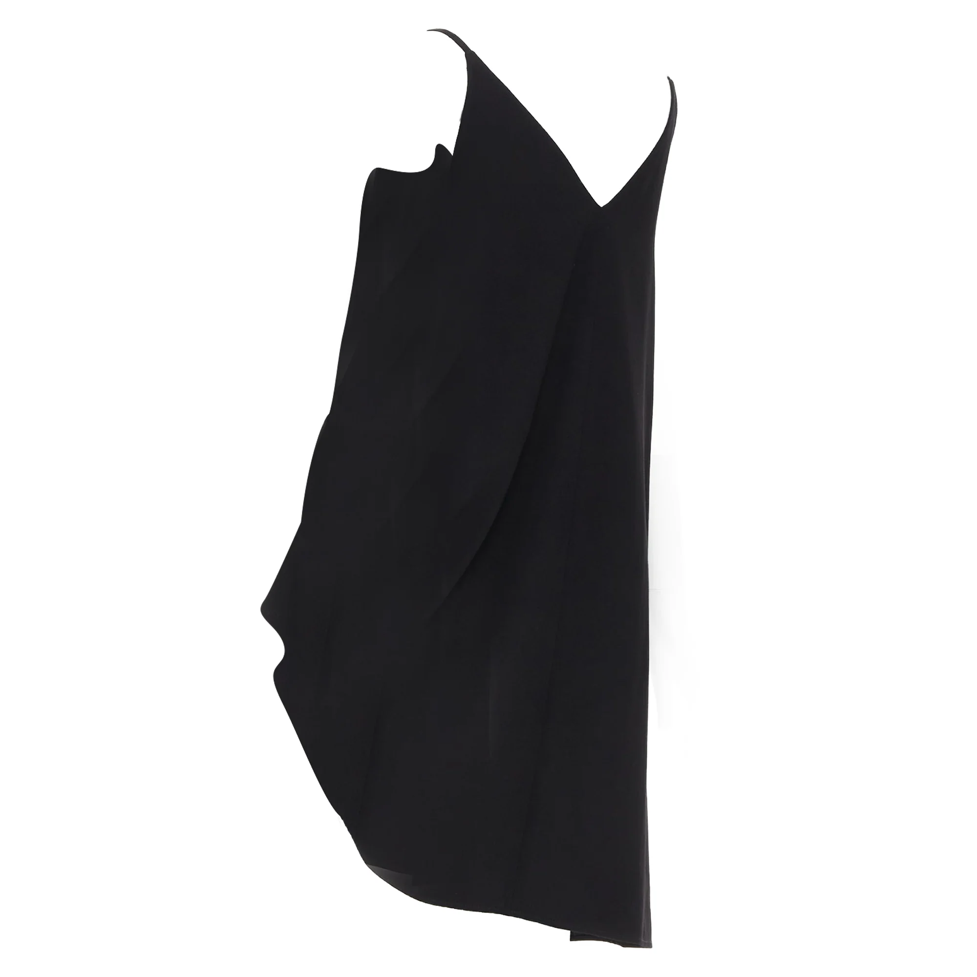 Women's Loewe black crepe brown anagram leather gathered side dress - Image 6