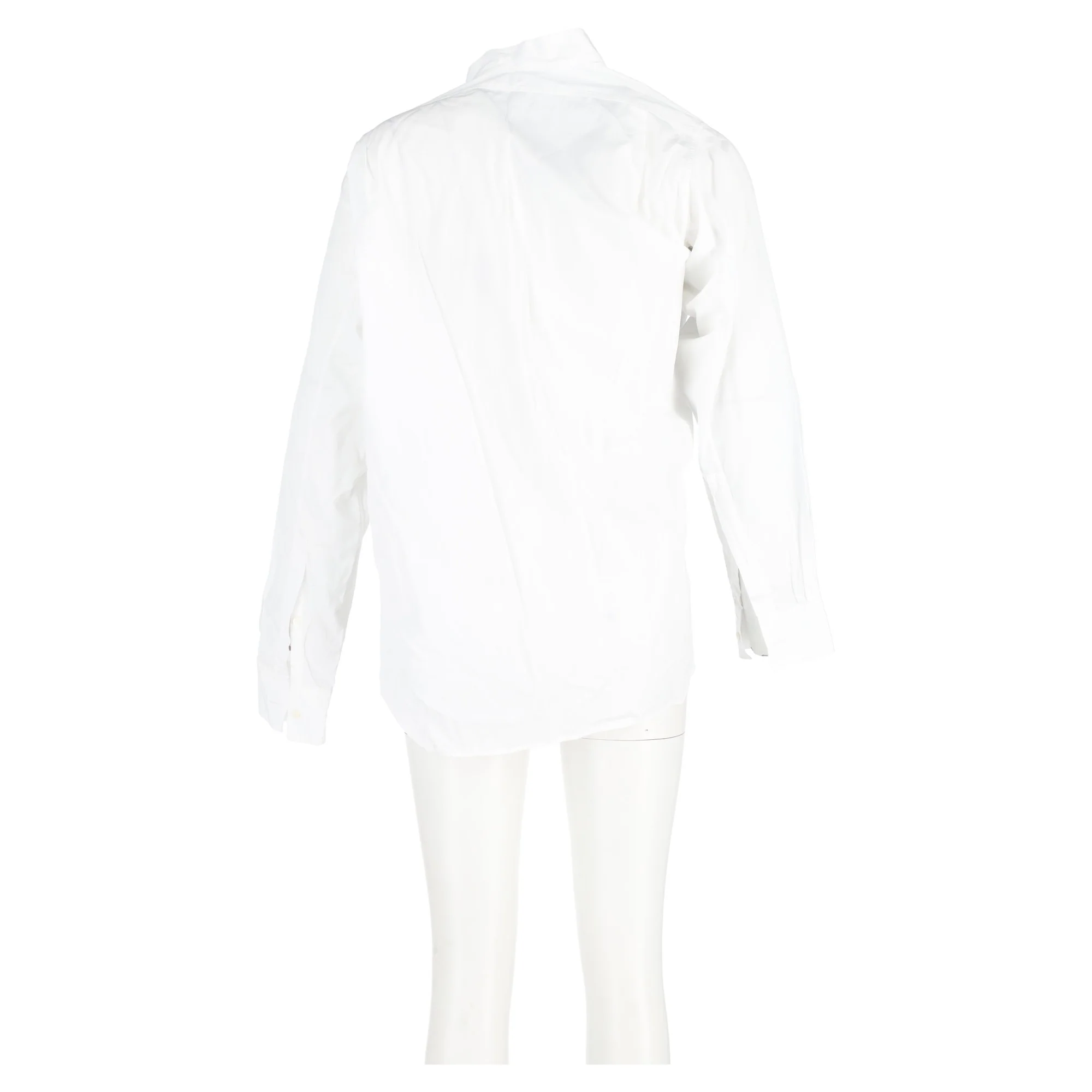 Women's Loewe Button-Down Long Sleeve Shirt in White Cotton - Image 6