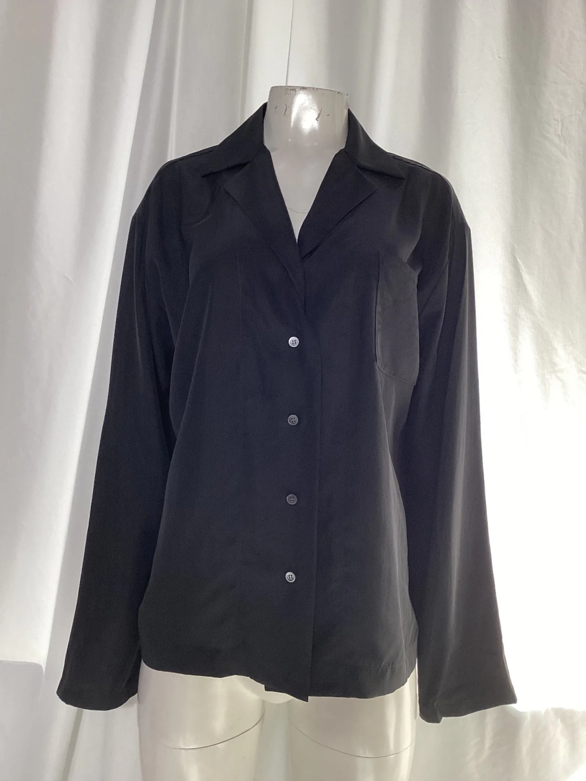 Women's  Loewe Button-Down Shirt in Black Silk - Image 7