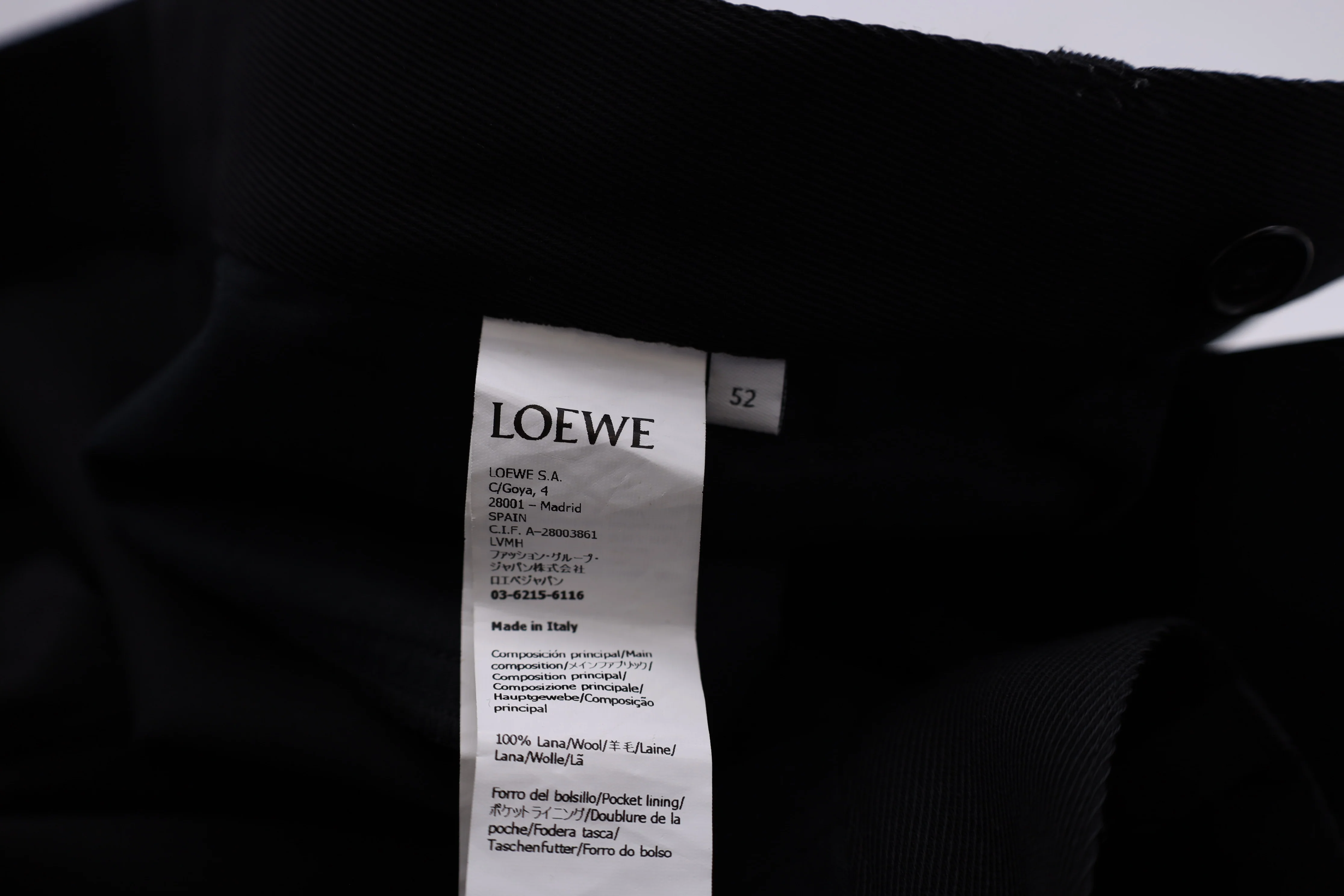 Women's Loewe Low Crotch Trousers in Black Wool - Image 8