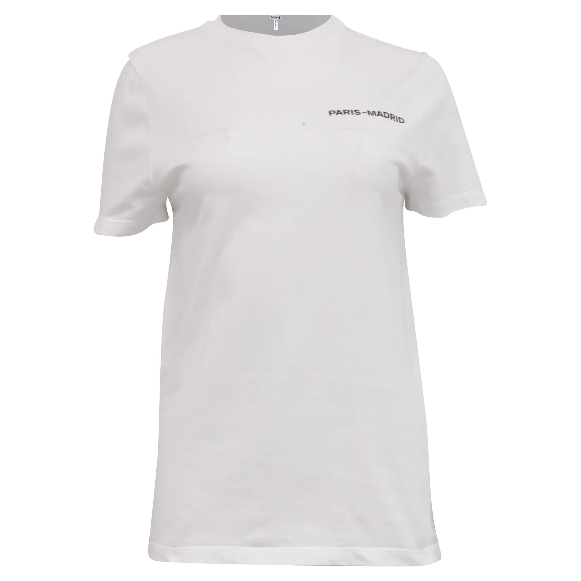 Women's Loewe Mount & Elephant Printed Crewneck T-Shirt in White Cotton
