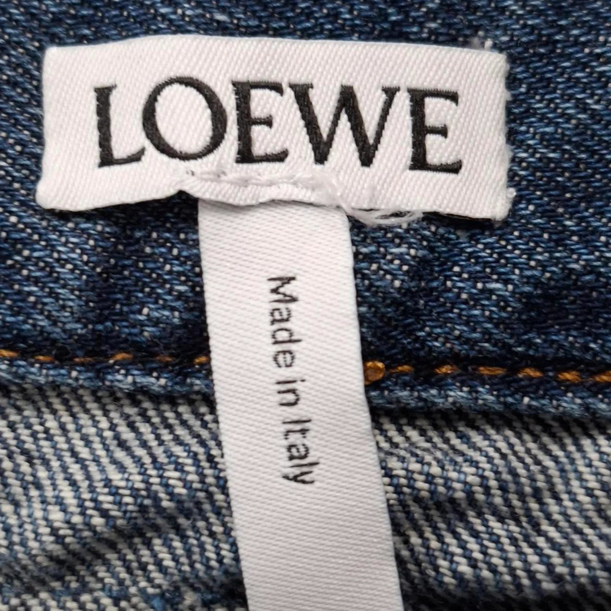 Women's Loewe Patchwork Denim Skirt in Blue Cotton - Image 3
