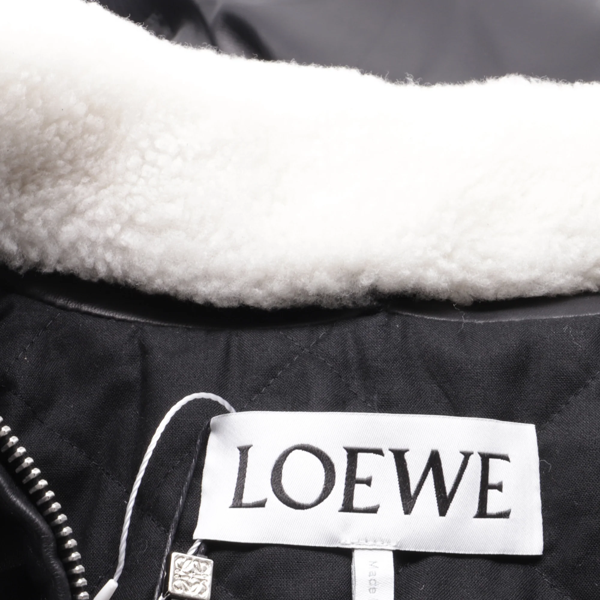Women's Loewe Sheared Collar Bomber Jacket in Lambskin Leather - Image 5