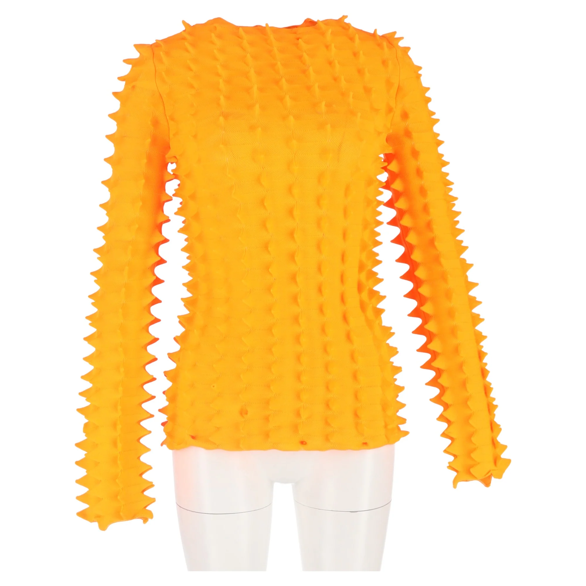 Women's Loewe x Paula's Ibiza 3D Spike-Knit Sweater in Orange Polyester - Image 4