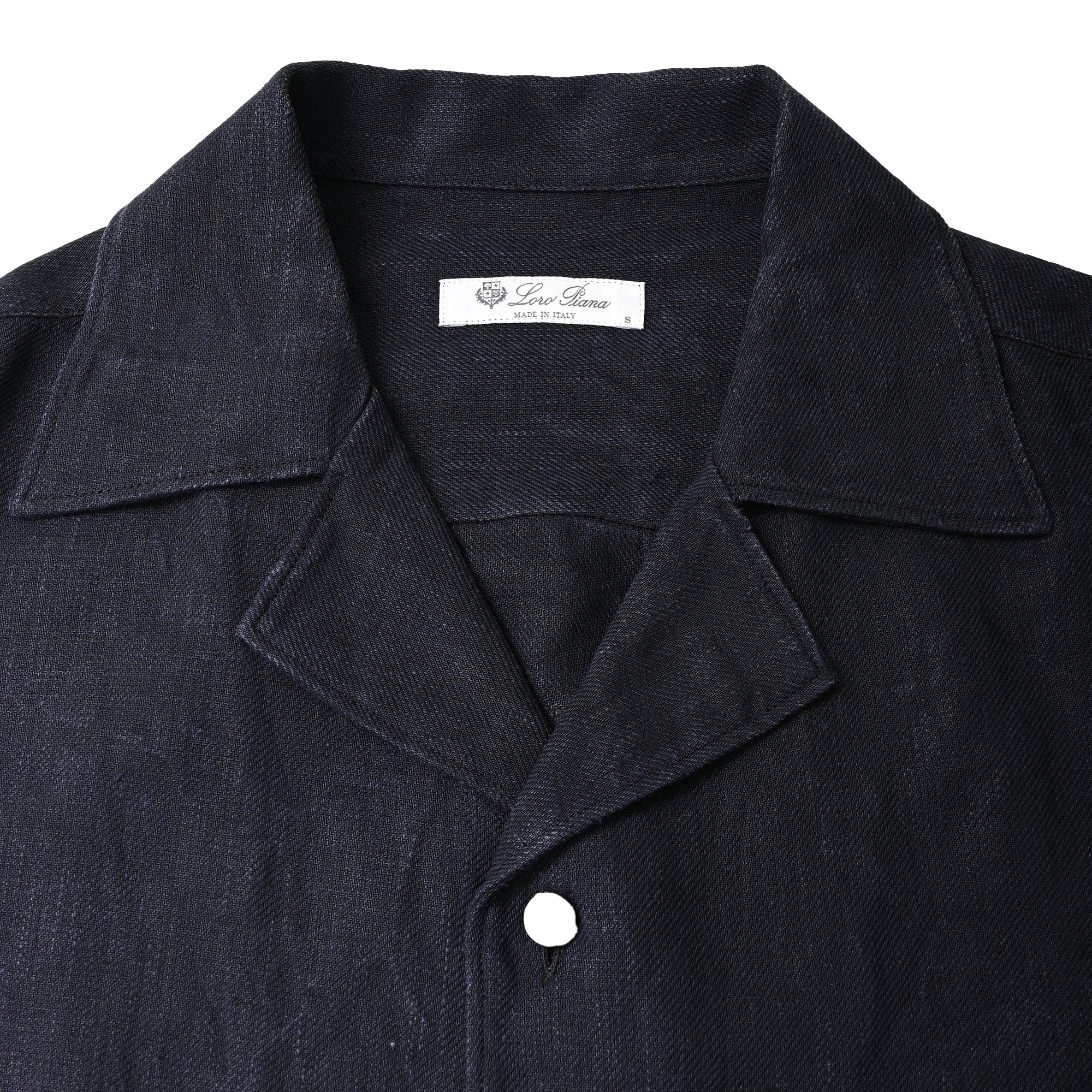 Men's Loro Piana Button-Down Shirt in Navy Blue Linen - Image 5