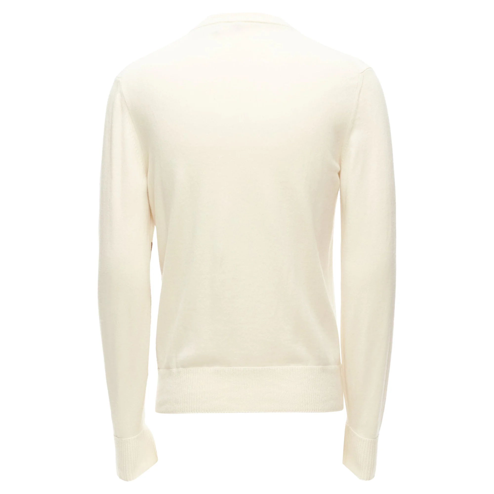 Men's Loro Piana cashmere cream abstract graphic sweater - Image 5