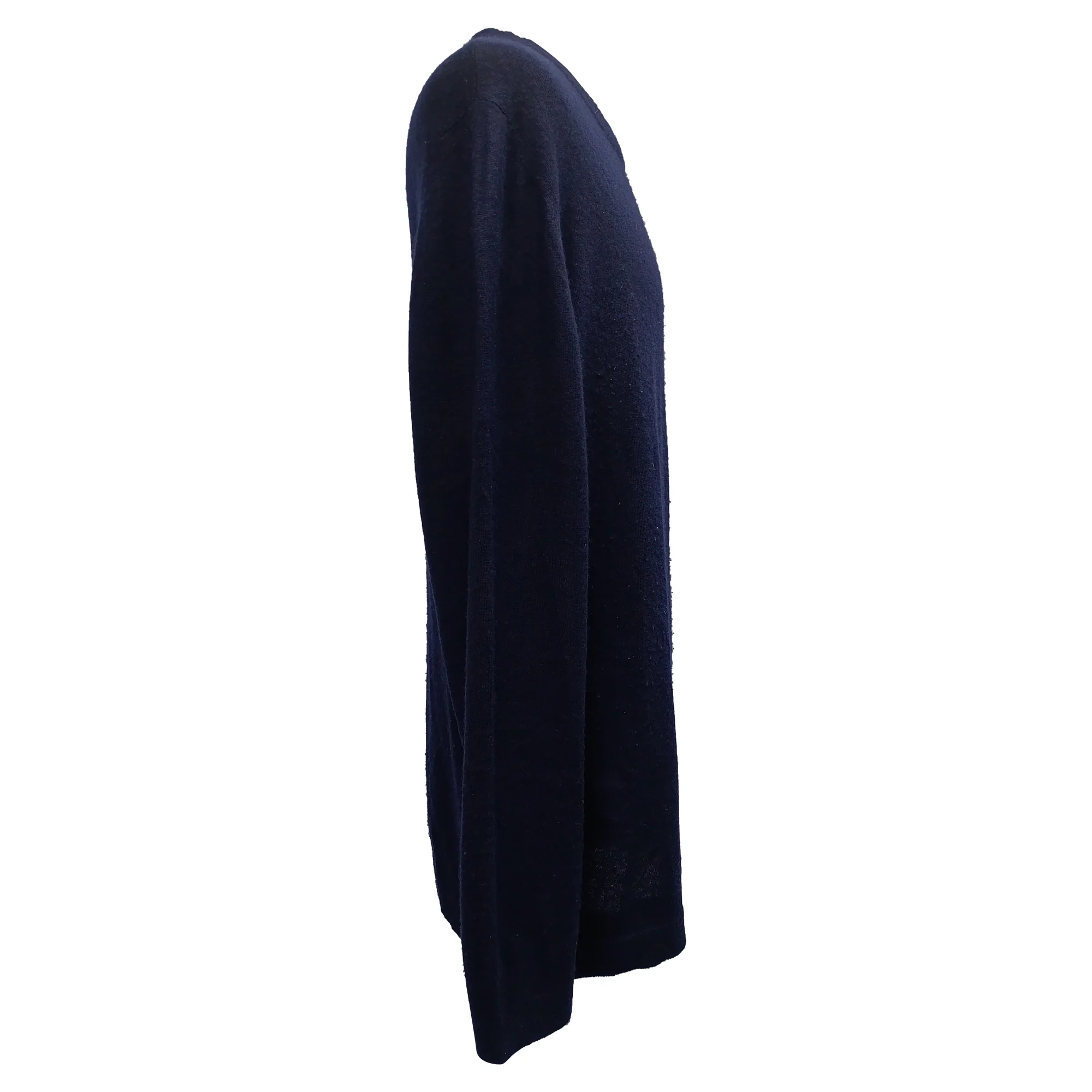 Men's Loro Piana Knitted Round Neck Sweater in Navy Blue Cashmere - Image 2