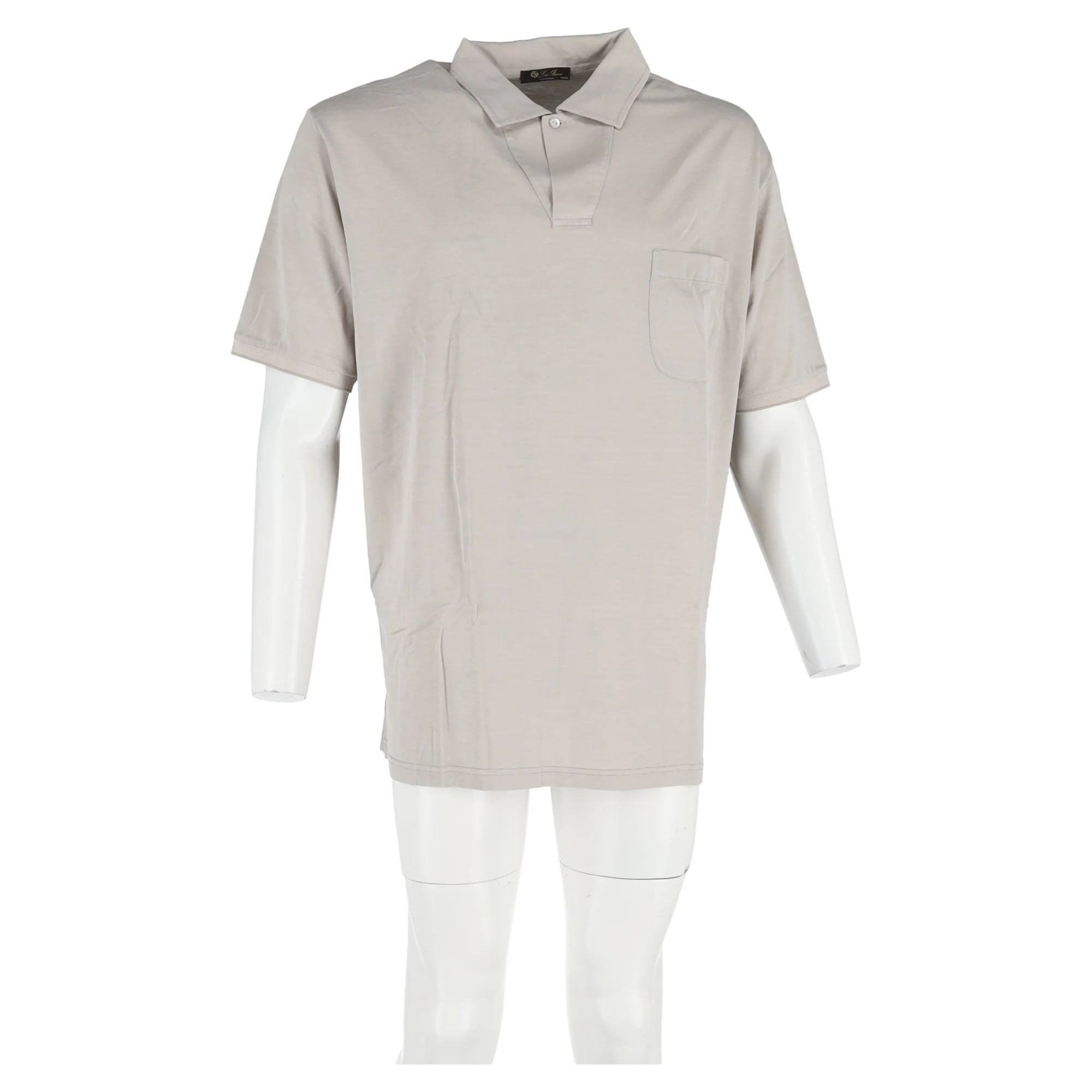 Men's Loro Piana Polo Shirt in Grey Cotton - Image 4