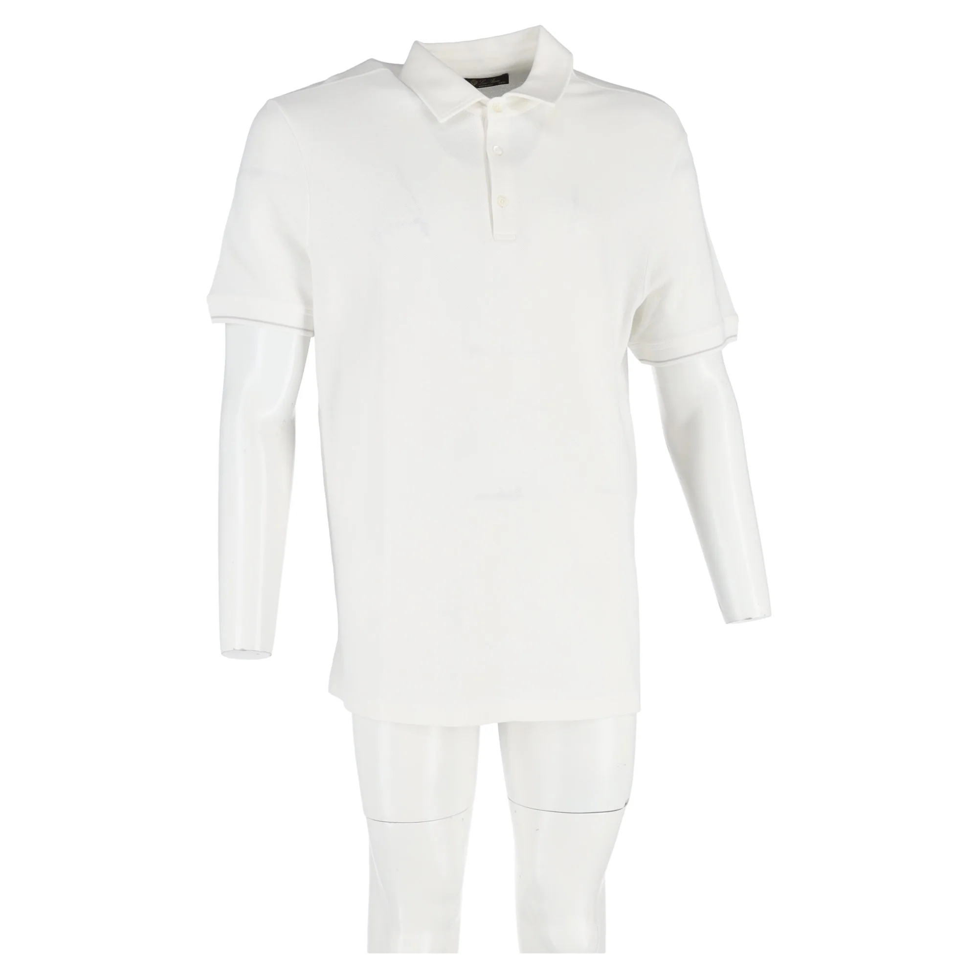Men's Loro Piana Polo Shirt in White Cotton - Image 4