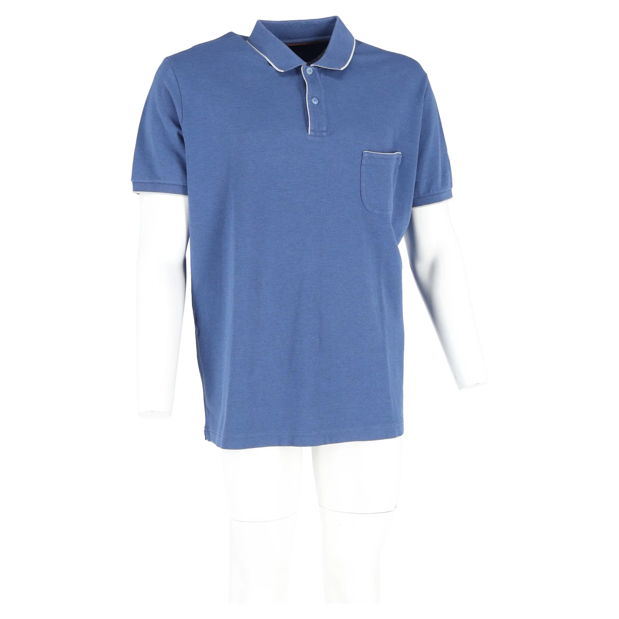 Men's Loro Piana Summer Regatta Polo in Light Blue Cotton - Image 4