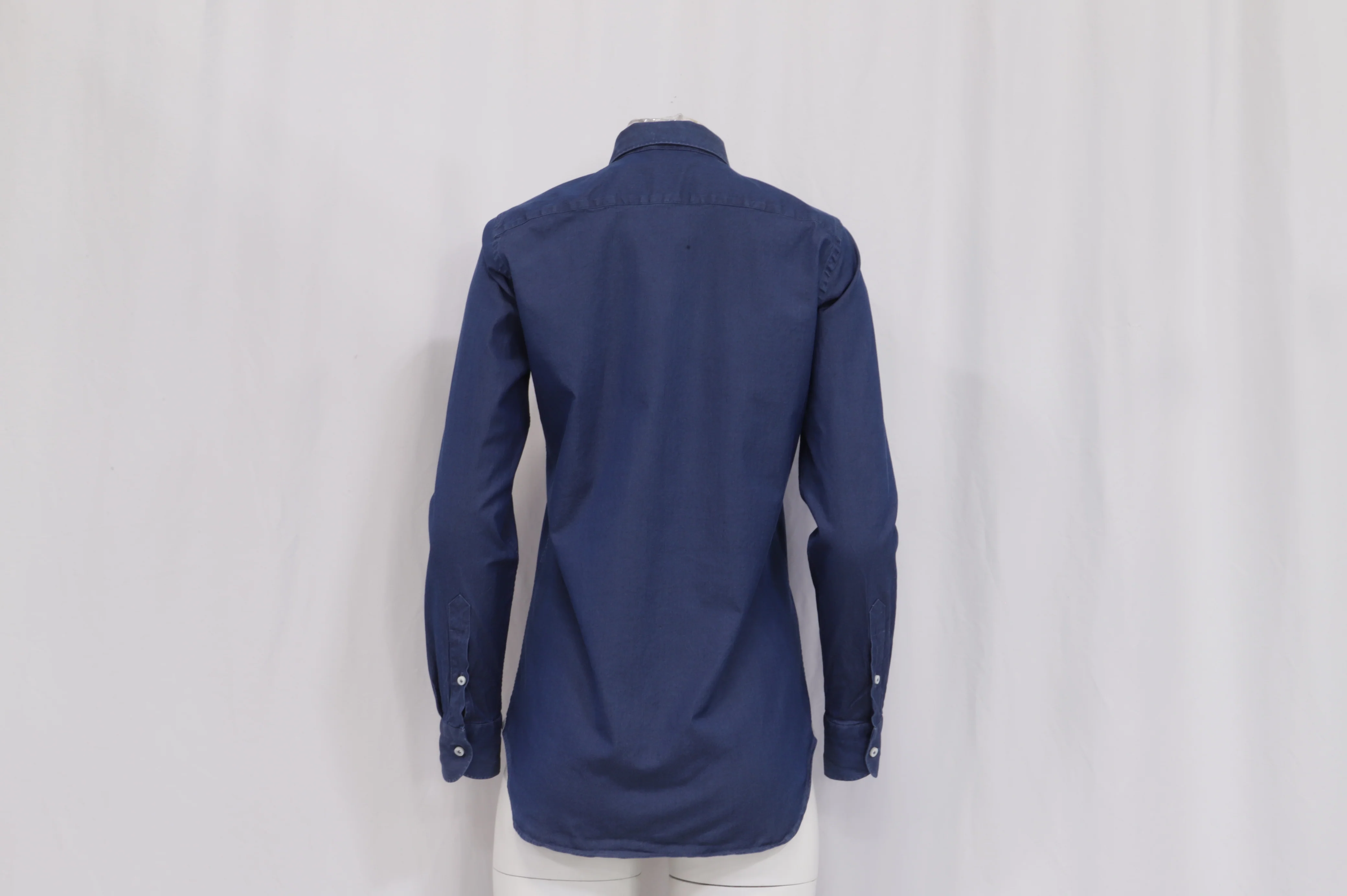 Women's Loro Piana Button-Down Denim Shirt in Blue Cotton - Image 10