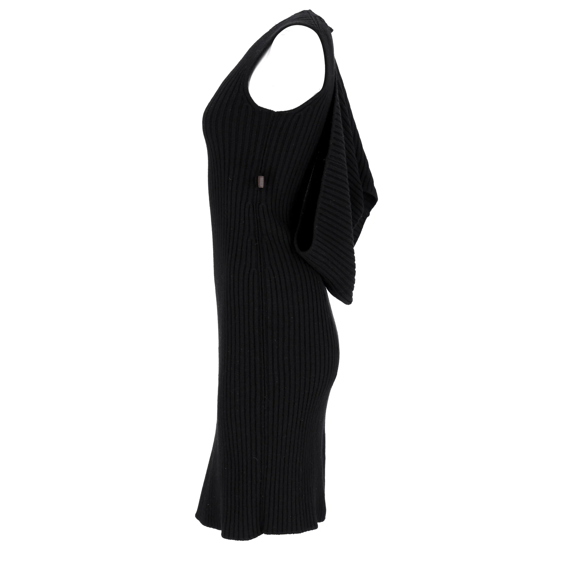 Women's Louis Vuitton Knitted Sleeveless Midi Dress in Black Wool - Image 7