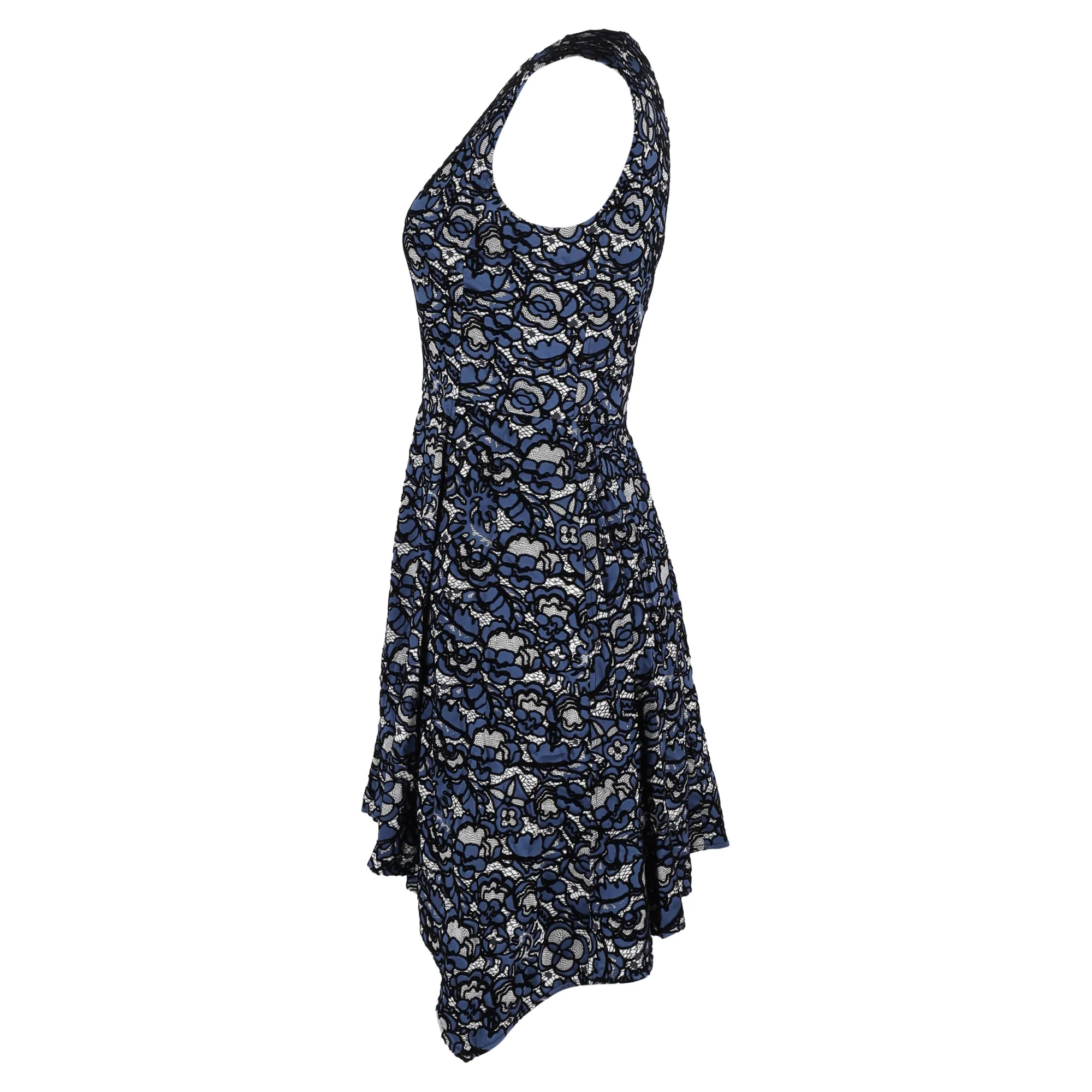 Women's Louis Vuitton Lace Pattern Dress in Blue Silk - Image 2