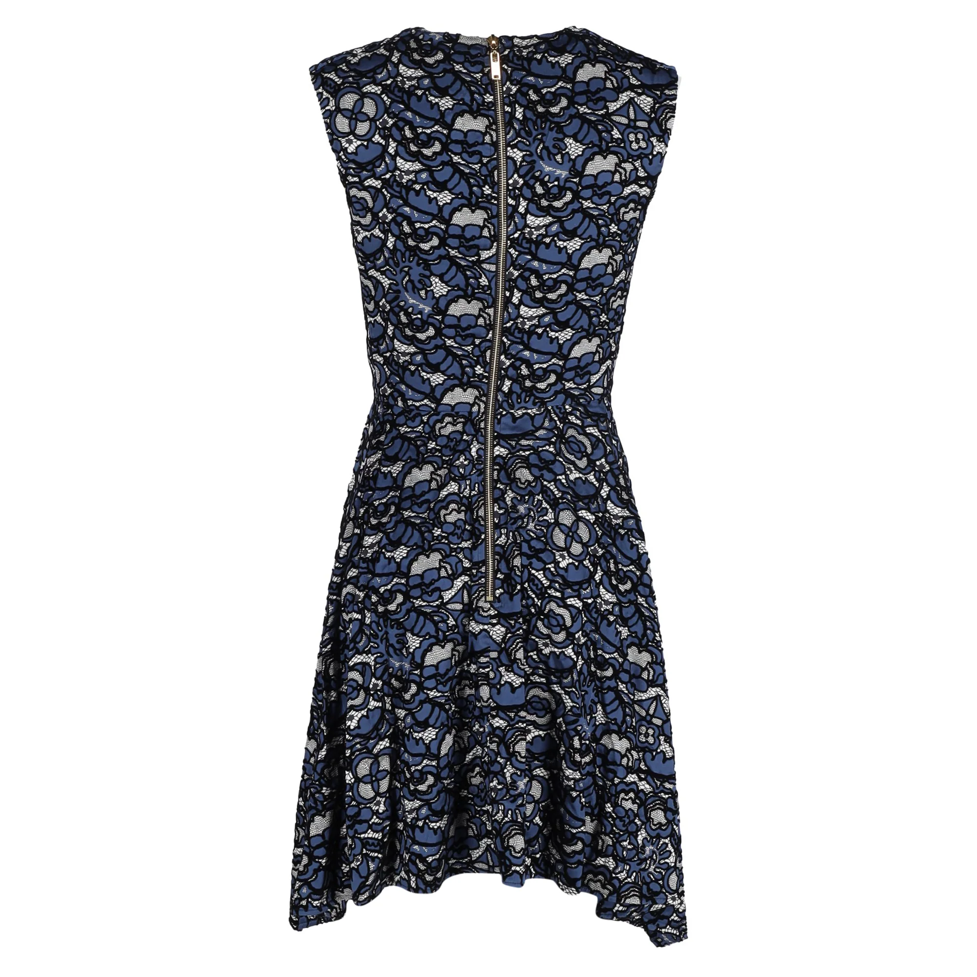 Women's Louis Vuitton Lace Pattern Dress in Blue Silk - Image 3