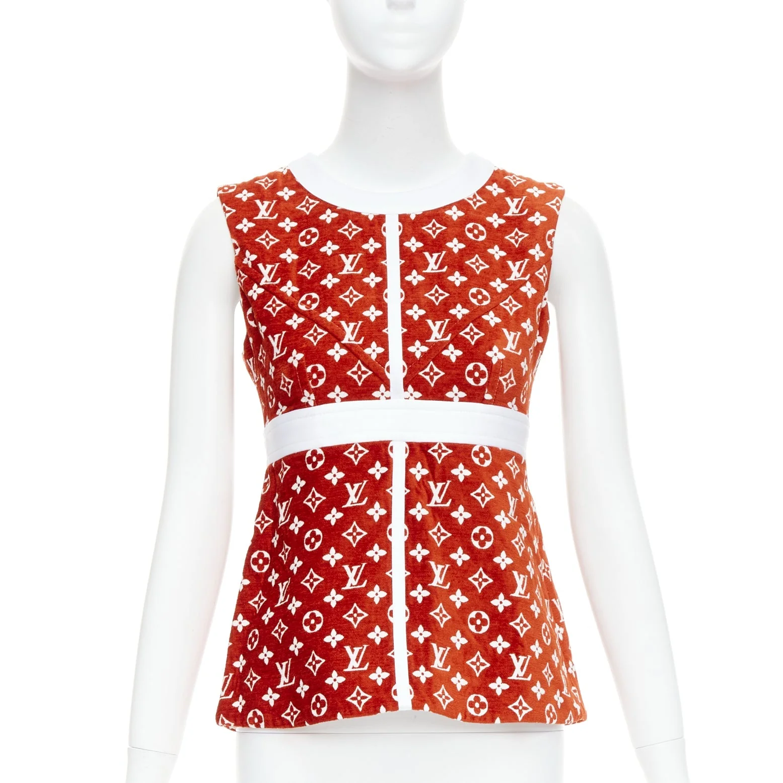 Women's Louis Vuitton lv monogram back zip peplum top - Image 7