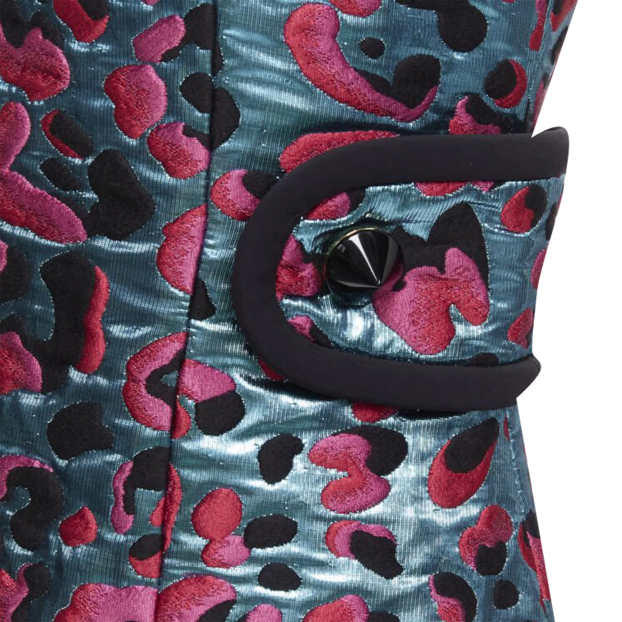 Women's Louis Vuitton metallic leopard jacquard strap belt dress - Image 2