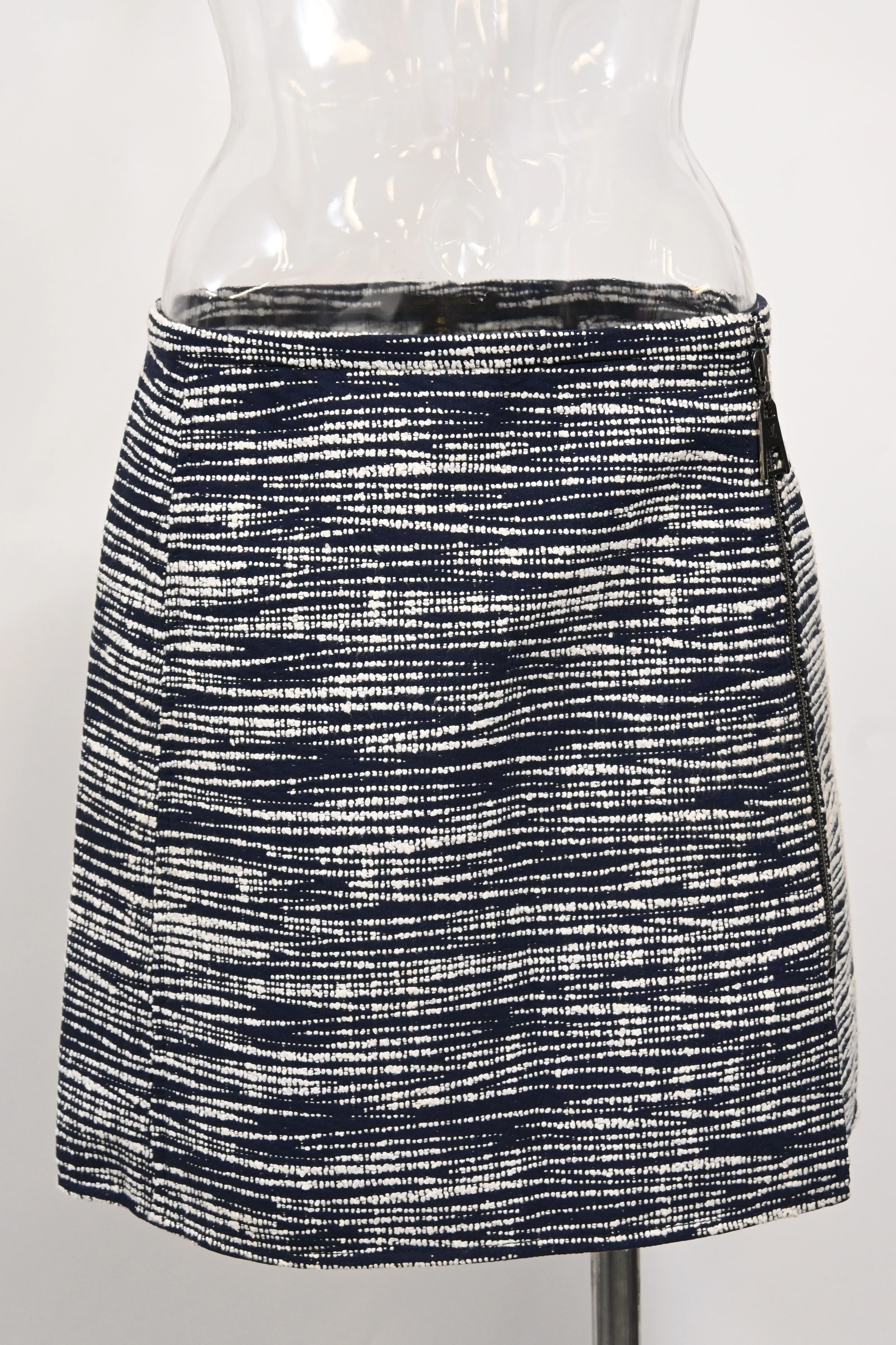 Women's Louis Vuitton Printed Mini Zipped A-Line Skirt in Multicolor Wool - Image 5