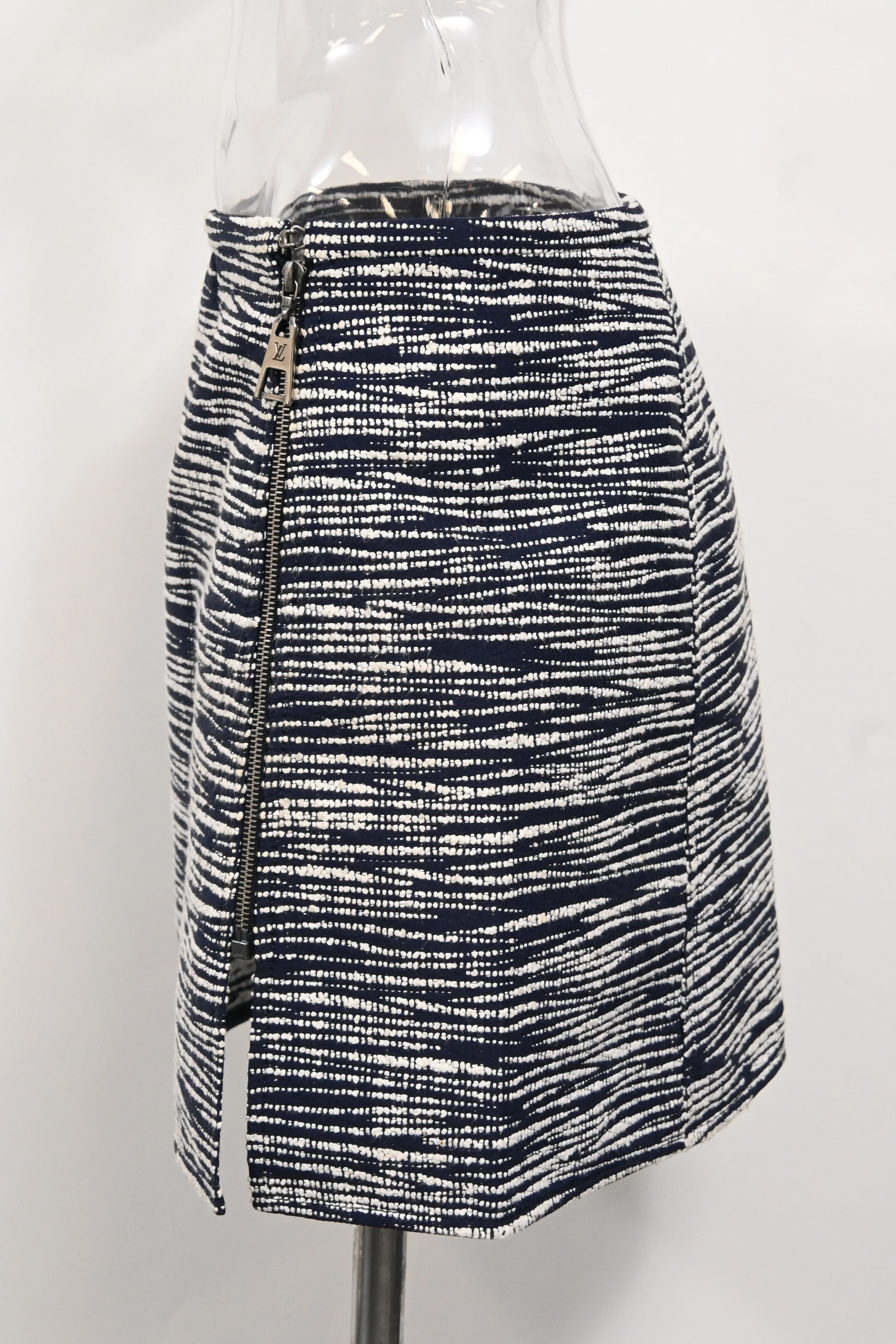 Women's Louis Vuitton Printed Mini Zipped A-Line Skirt in Multicolor Wool - Image 6