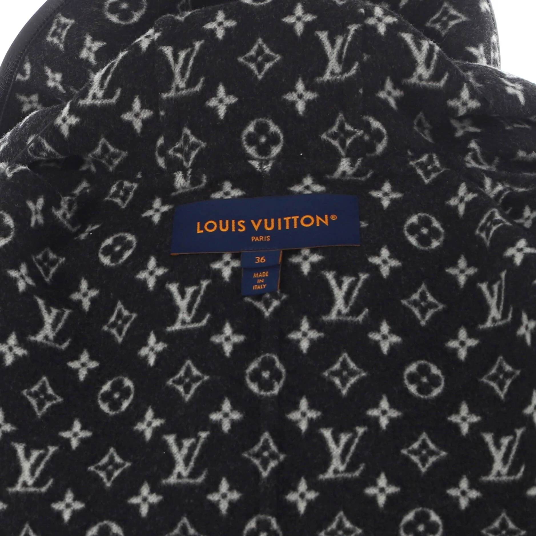 Women's Reversible Hooded Belted Wrap Coat Monogram Wool Blend - Image 4