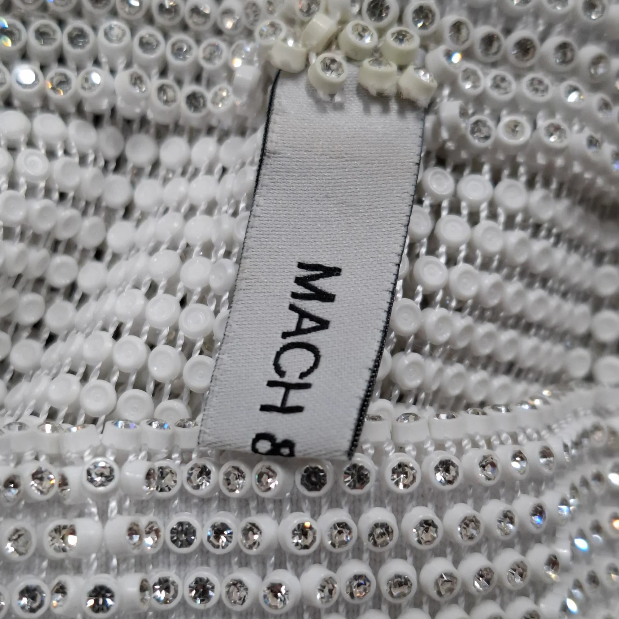 Women's Mach & Mach Crystal-Embellished Shorts in White Polyester - Image 3