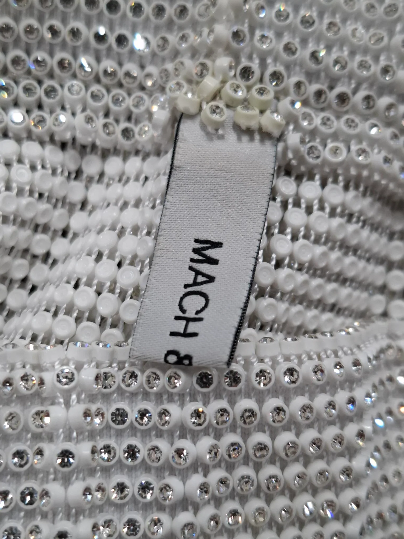 Women's Mach & Mach Crystal-Embellished Shorts in White Polyester - Image 7