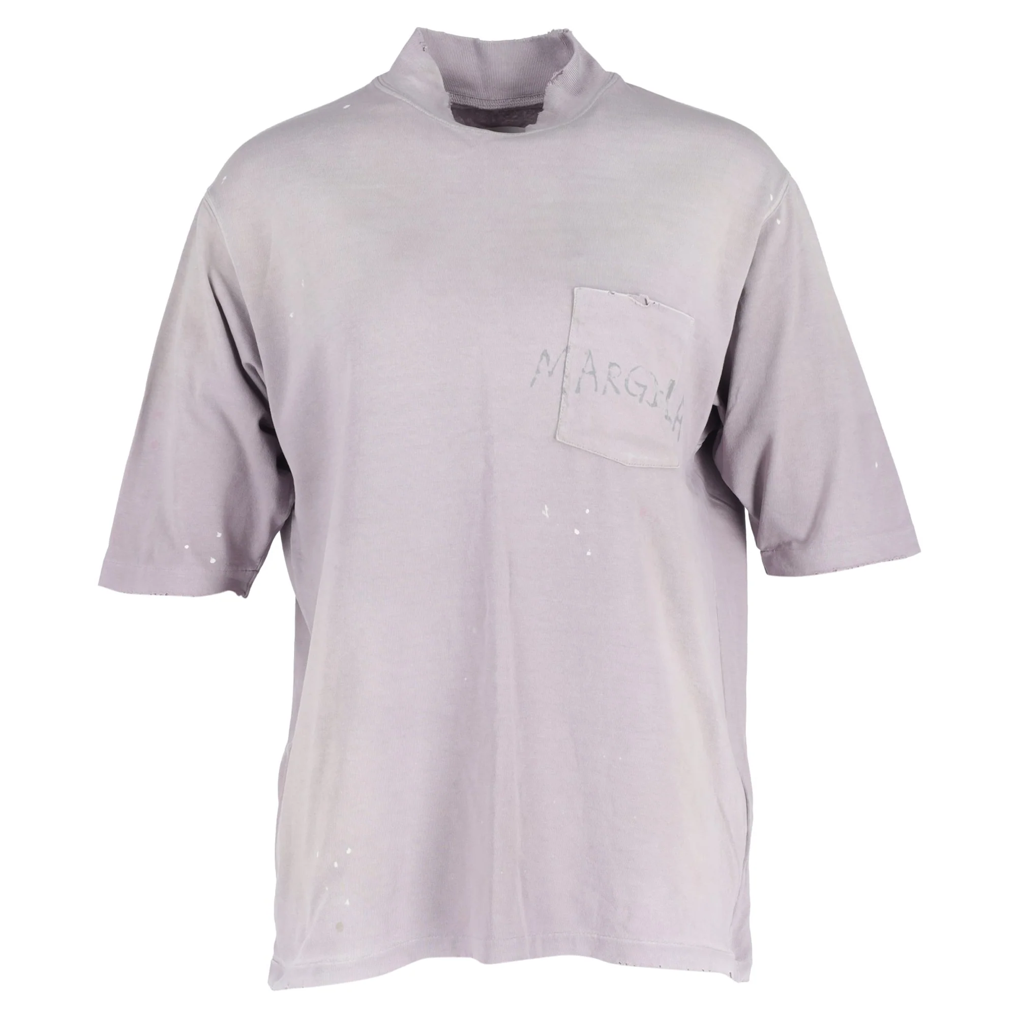 Men's Maison Margiela Handwritten Logo T-shirt in Purple Cotton
