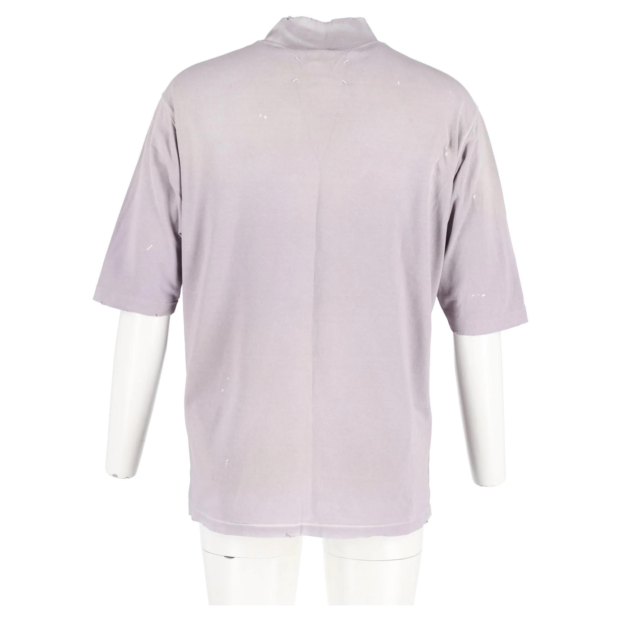 Men's Maison Margiela Handwritten Logo T-shirt in Purple Cotton - Image 6