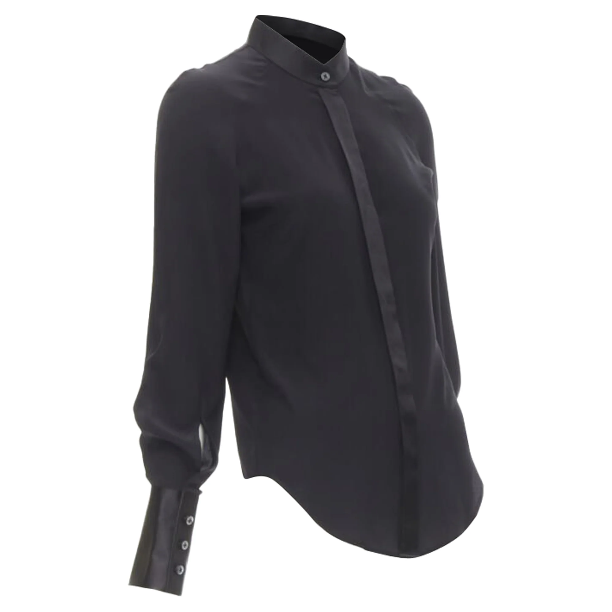 Women's Maison Margiela cotton silk trim reversed button cuff shirt - Image 3