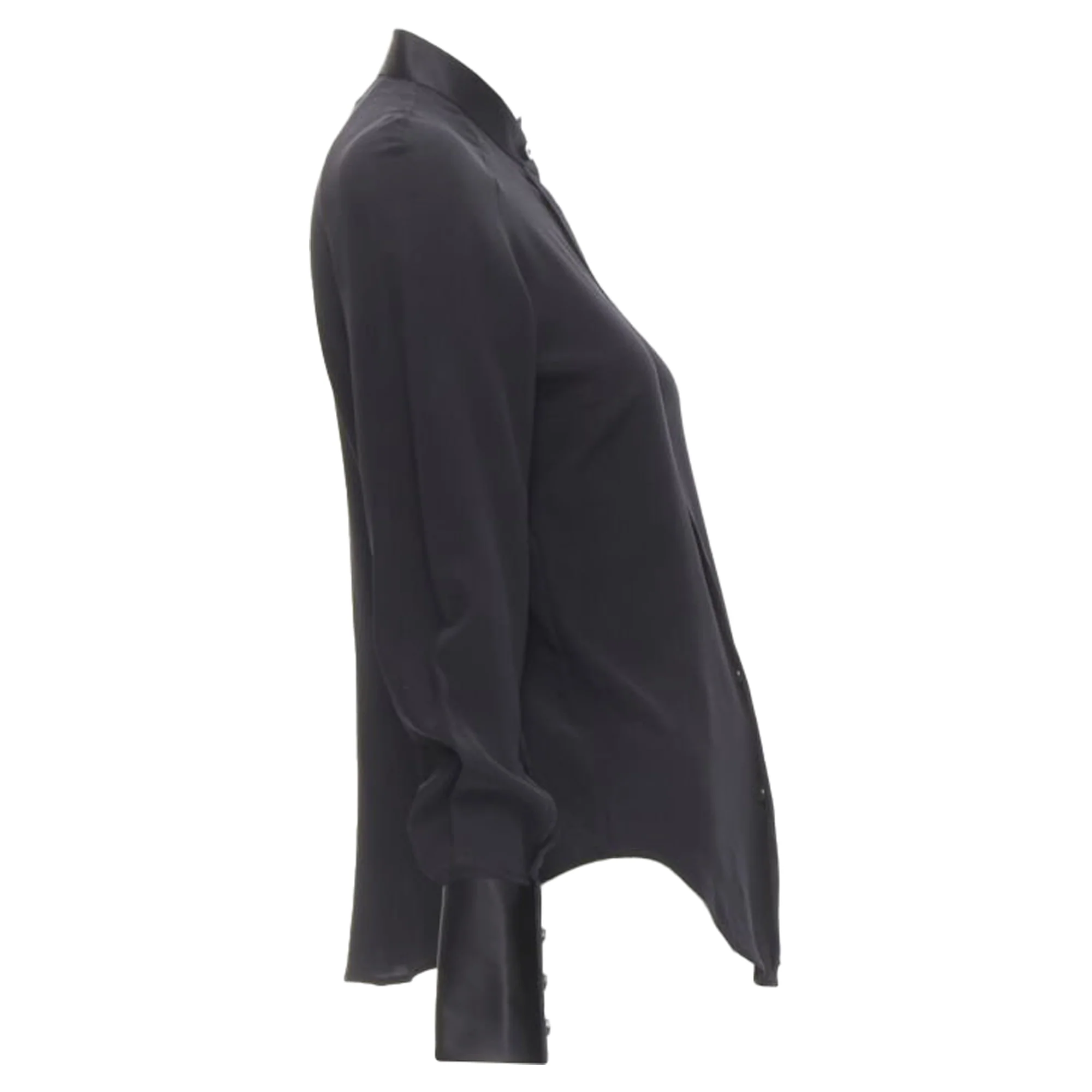 Women's Maison Margiela cotton silk trim reversed button cuff shirt - Image 4