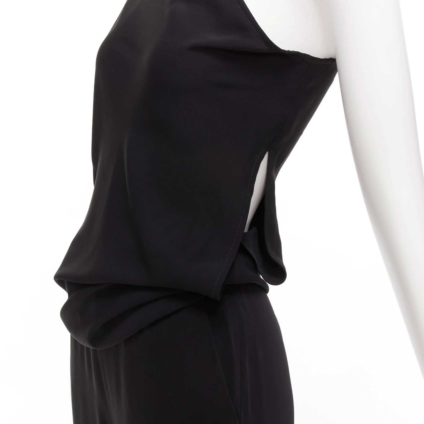 Women's Maison Margiela MM6 One Shoulder Drape Cut Cropped Jumpsuit - Image 8
