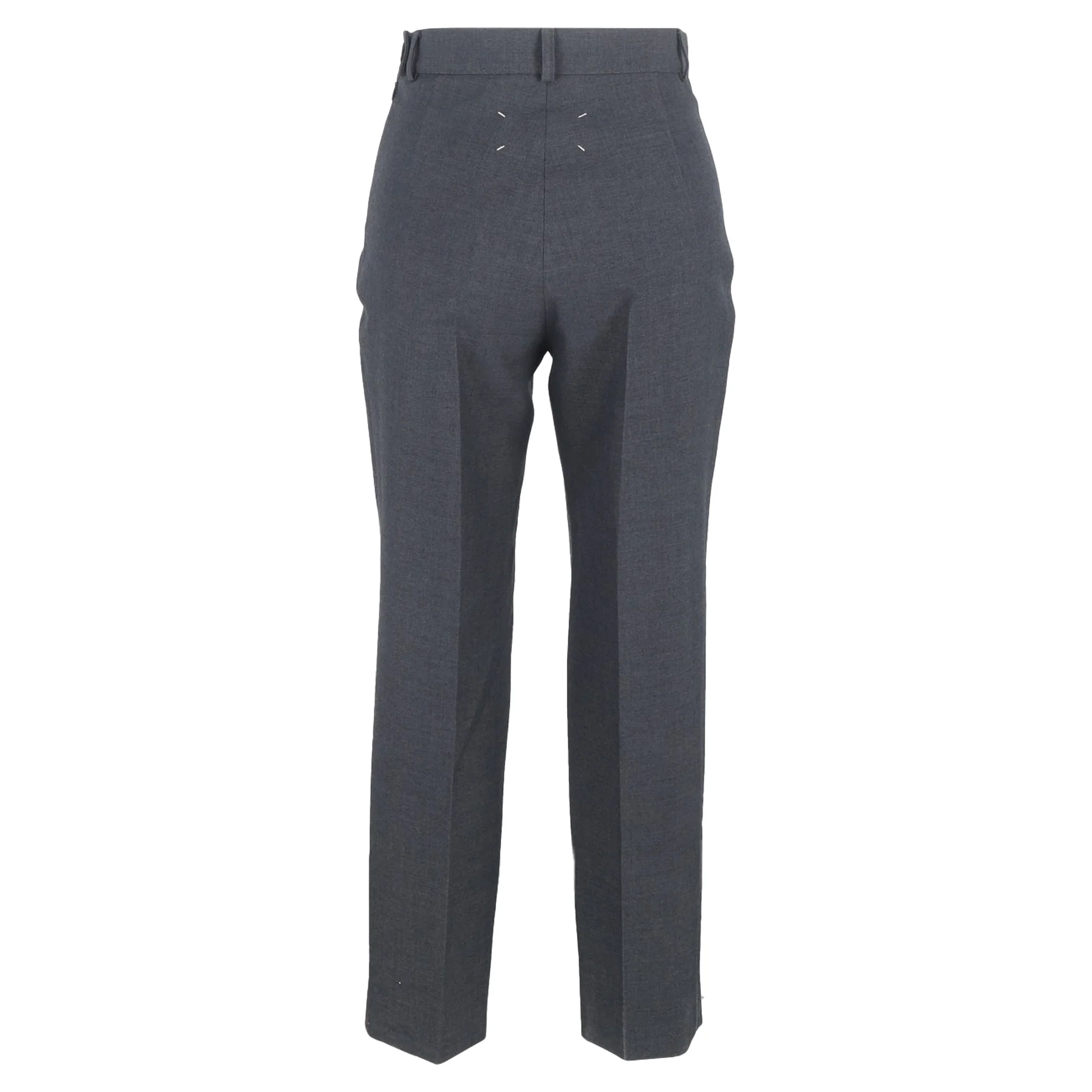 Women's  Maison Margiela Slim-Fit Cropped Trousers in Grey Polyester - Image 3