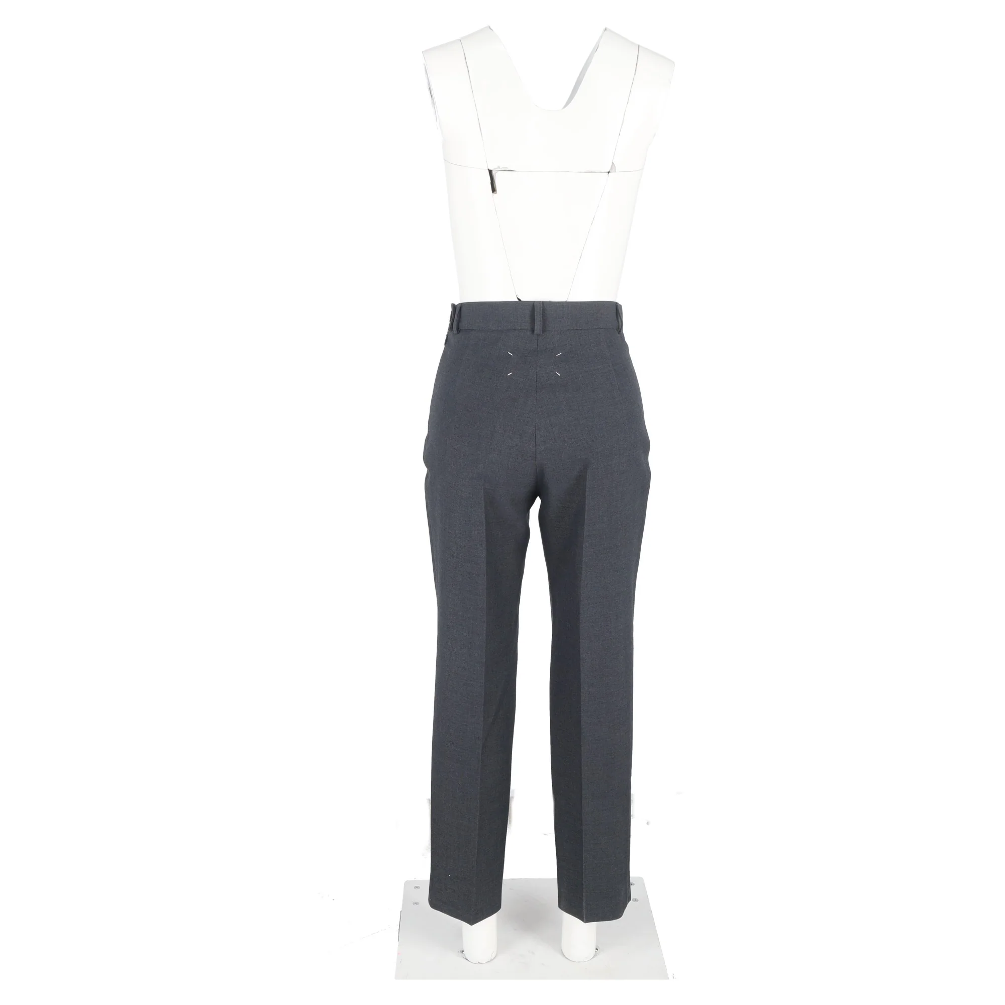 Women's  Maison Margiela Slim-Fit Cropped Trousers in Grey Polyester - Image 6