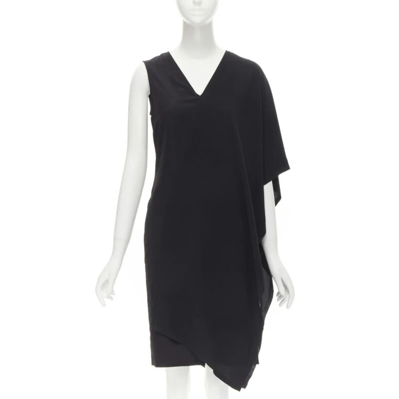 Women's Maison Margiela V-neck asymmetric bonded cape dress - Image 7