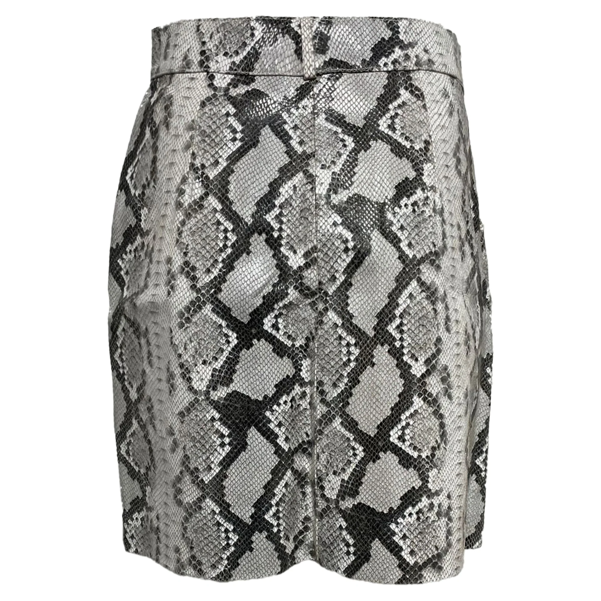 Women's Maje Jupita Embossed Mini Skirt in Animal Print Goat Leather - Image 3