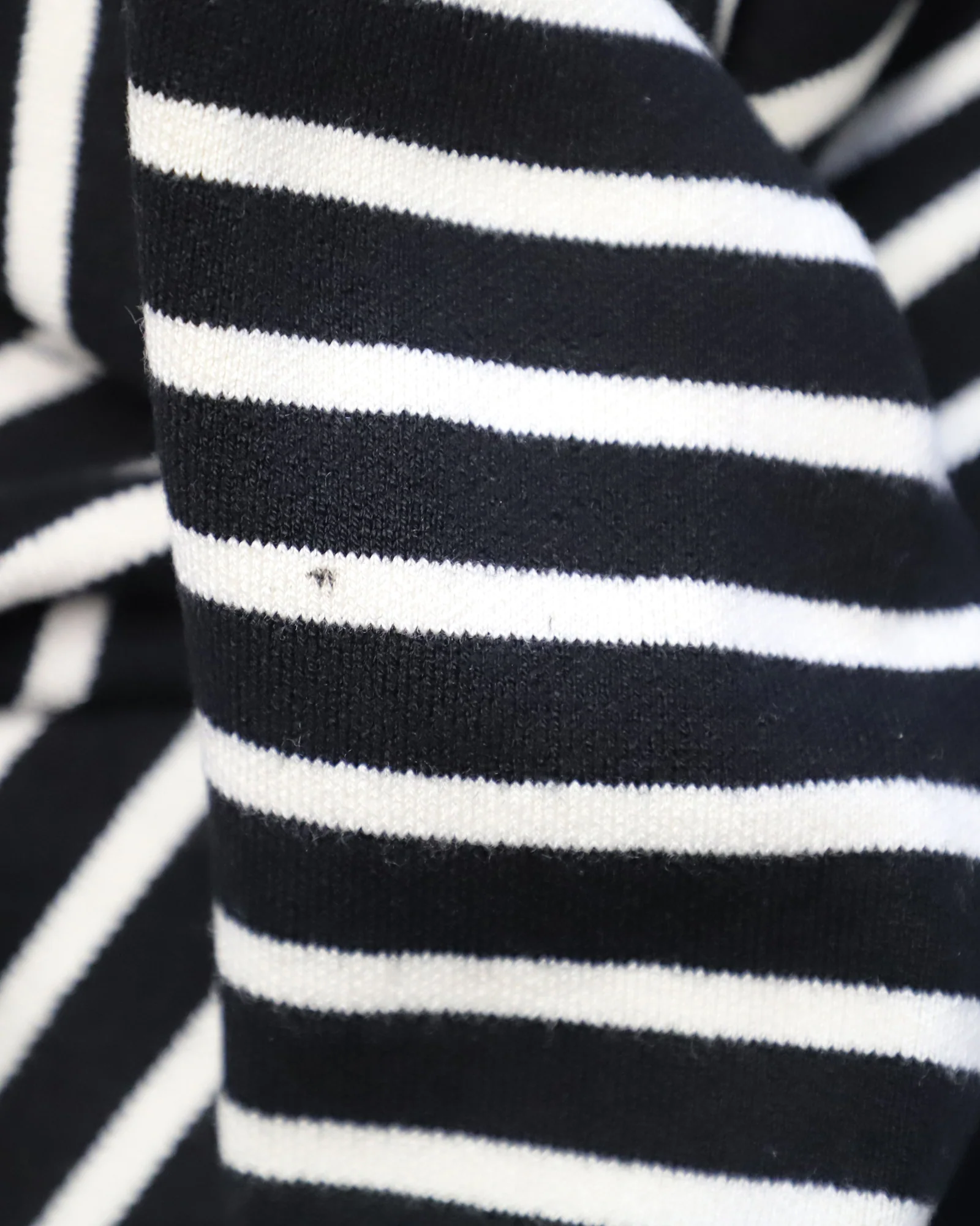 Women's Maje Knitted Long Coat in Black and White Acrylic - Image 7