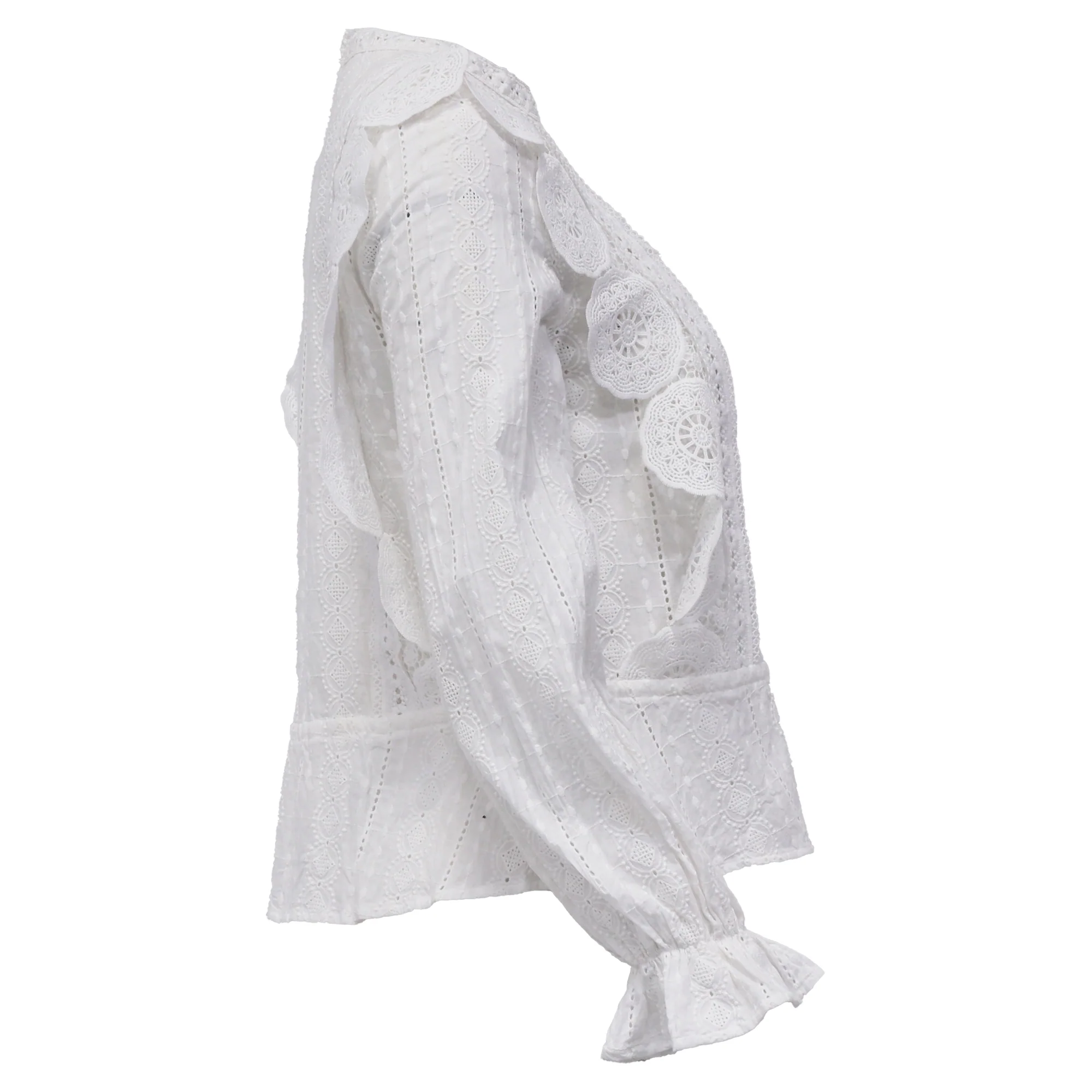 Women's Maje Laviane Victorian Lace Top in White Cotton - Image 2