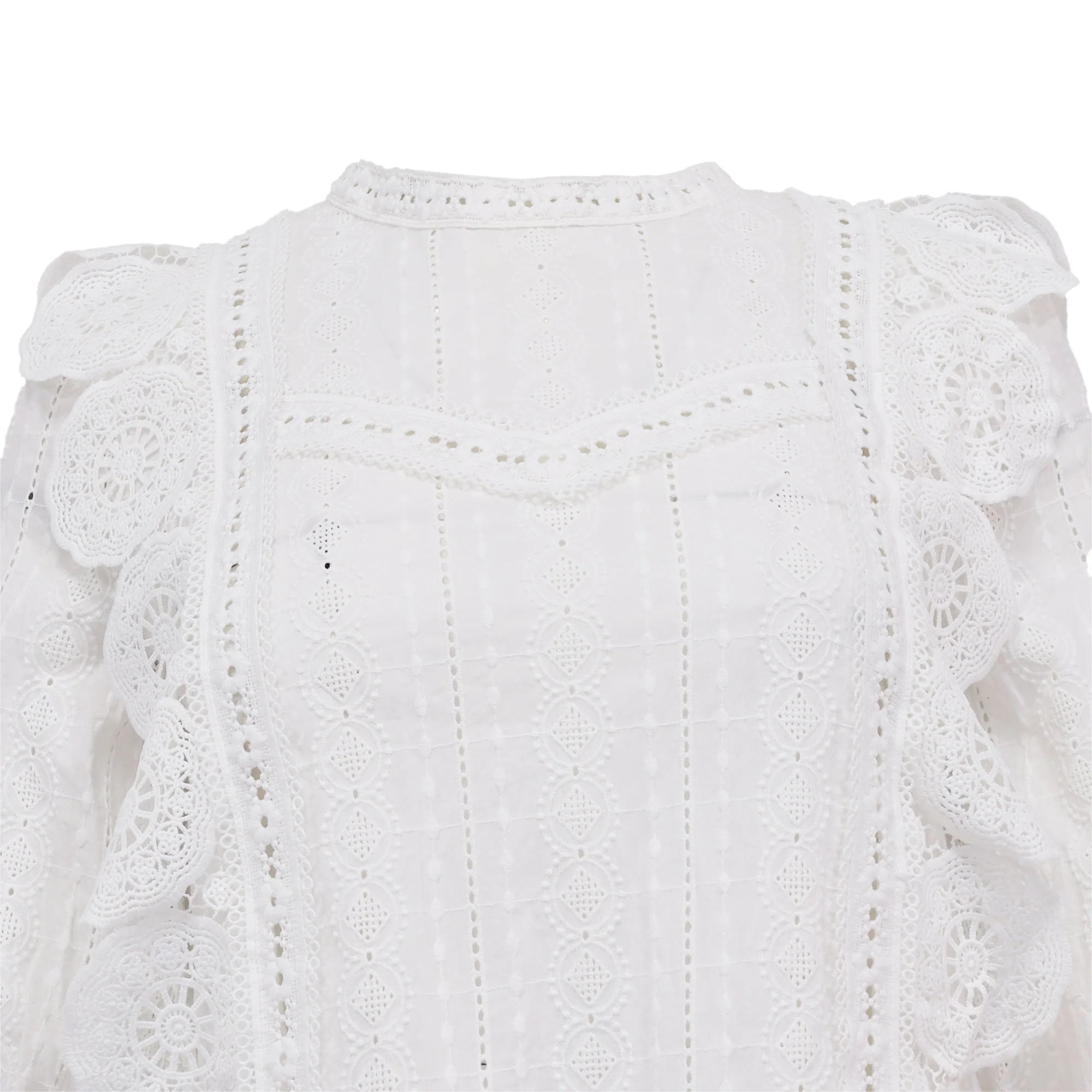 Women's Maje Laviane Victorian Lace Top in White Cotton - Image 4