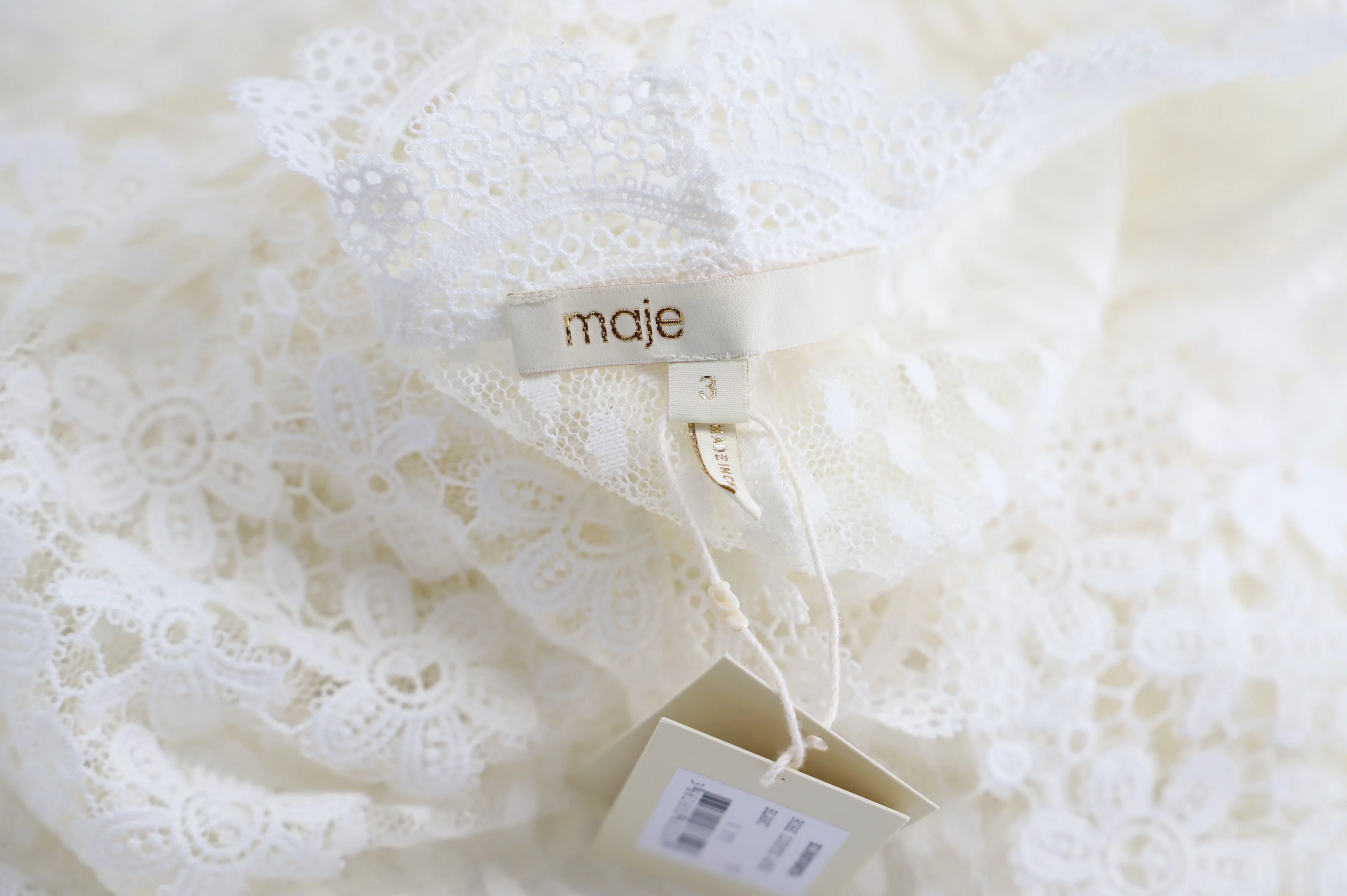 Women's Maje Revanta Lace Dress in White Polyester - Image 4