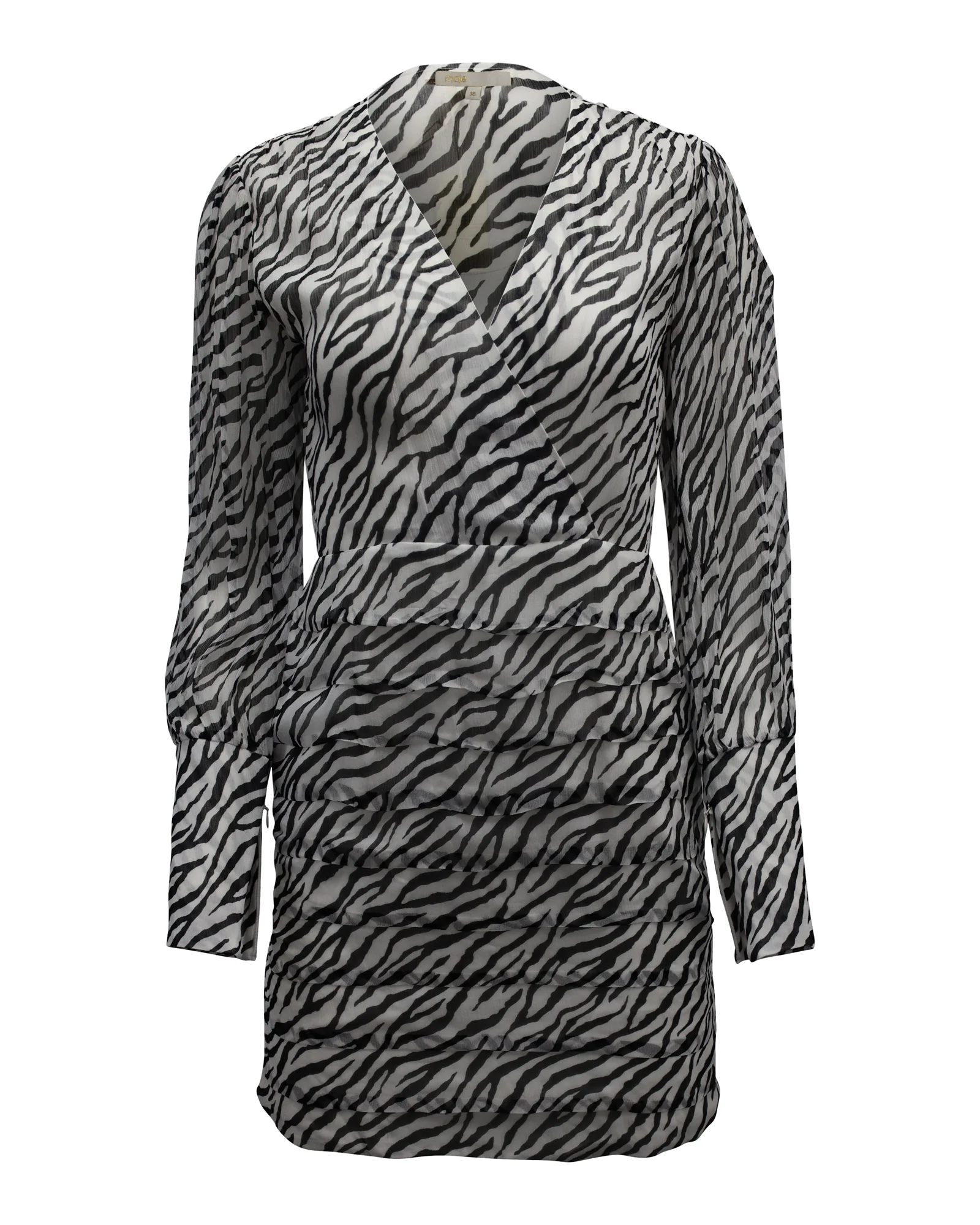 Women's Maje Ribane Zebra-Print Mini Dress in Animal Print Viscose