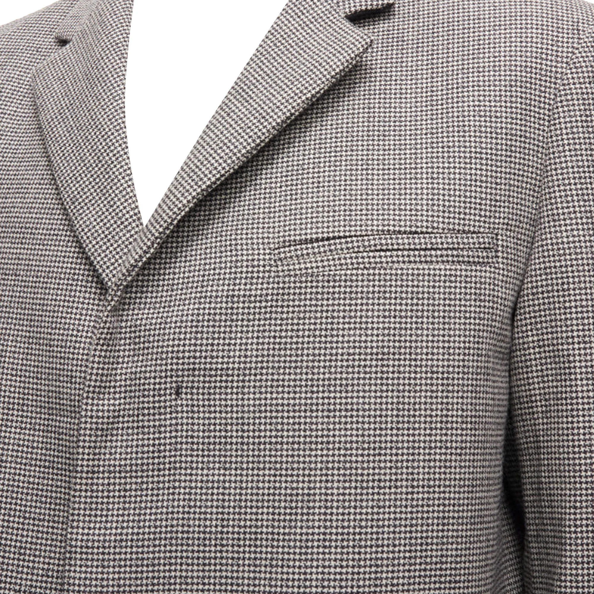 Men's Marni Houndstooth Wool Blend Invisible Placket Longline Coat - Image 2