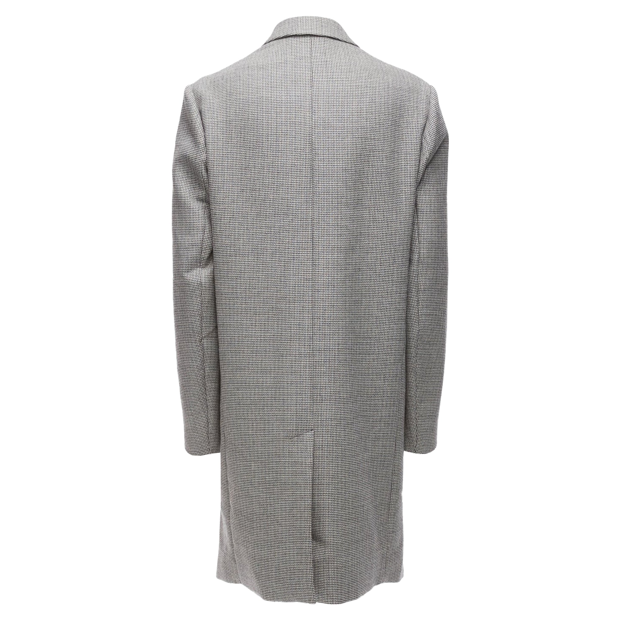 Men's Marni Houndstooth Wool Blend Invisible Placket Longline Coat - Image 6