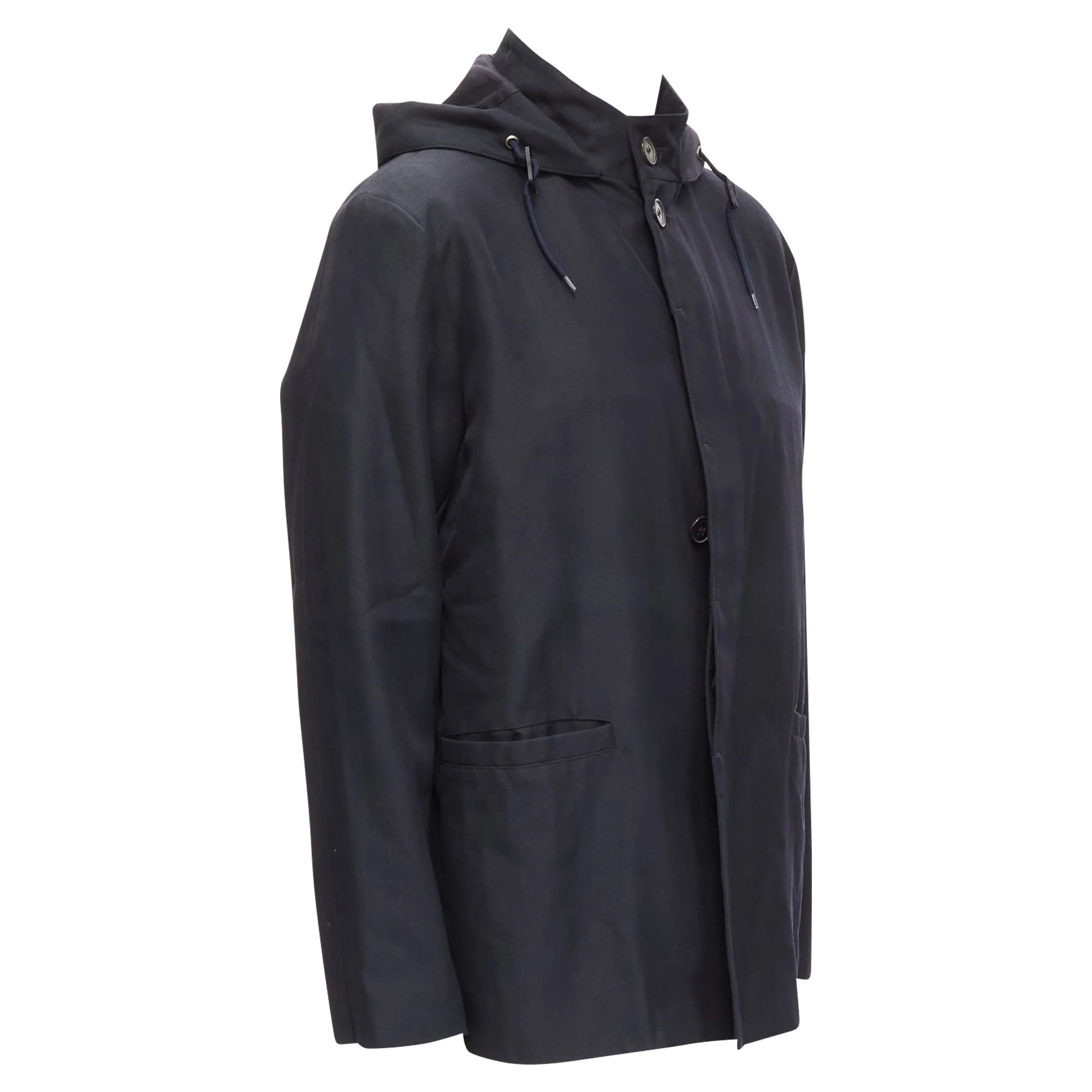 Men's Marni wool leather stopper hooded concealed buttons parka jacket - Image 4